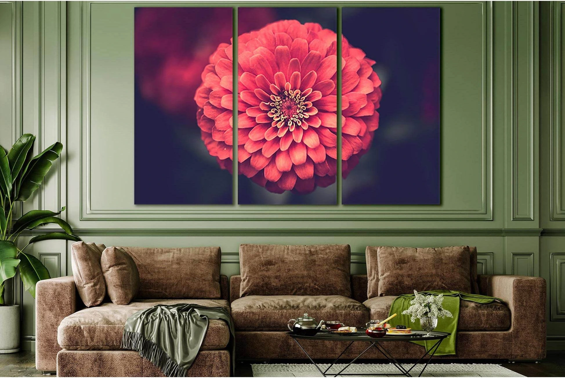 Beautiful Red Flower №SL690 Ready to Hang Canvas Print - Zellart Canvas Prints 0new, ALL_Products, Floral & Botanical Wall Art