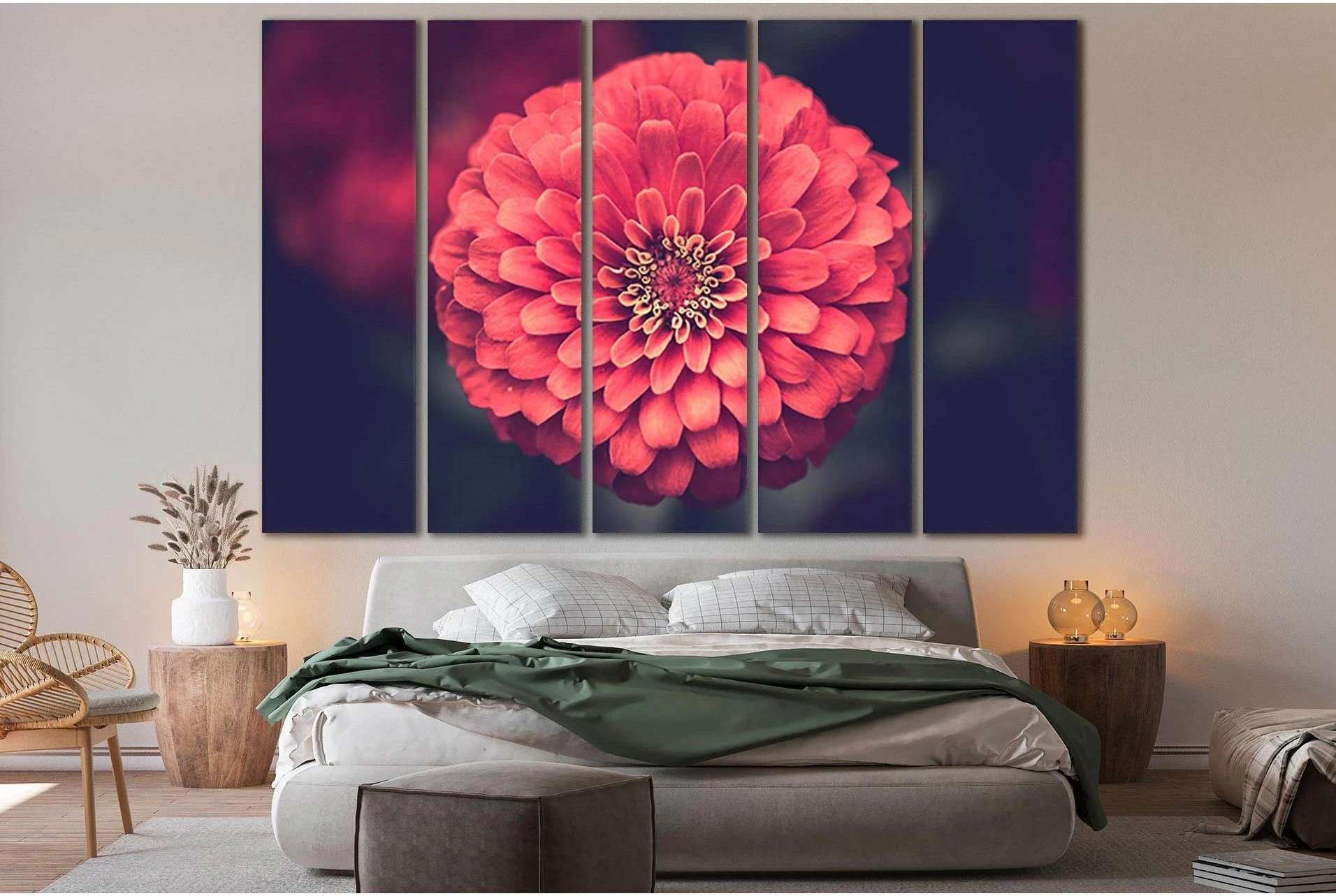Beautiful Red Flower №SL690 Ready to Hang Canvas Print - Zellart Canvas Prints 0new, ALL_Products, Floral & Botanical Wall Art