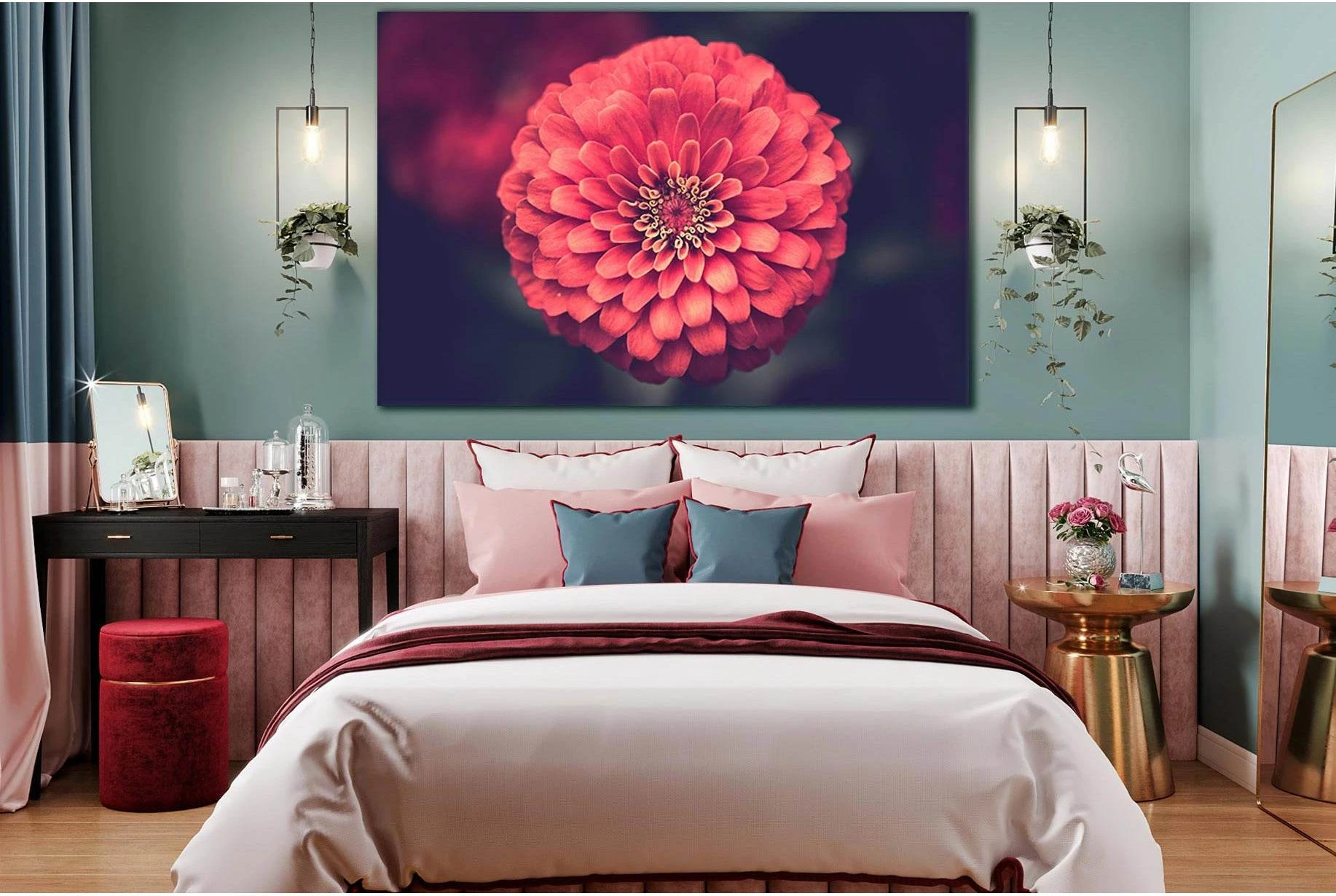 Beautiful Red Flower №SL690 Ready to Hang Canvas Print - Zellart Canvas Prints 0new, ALL_Products, Floral & Botanical Wall Art