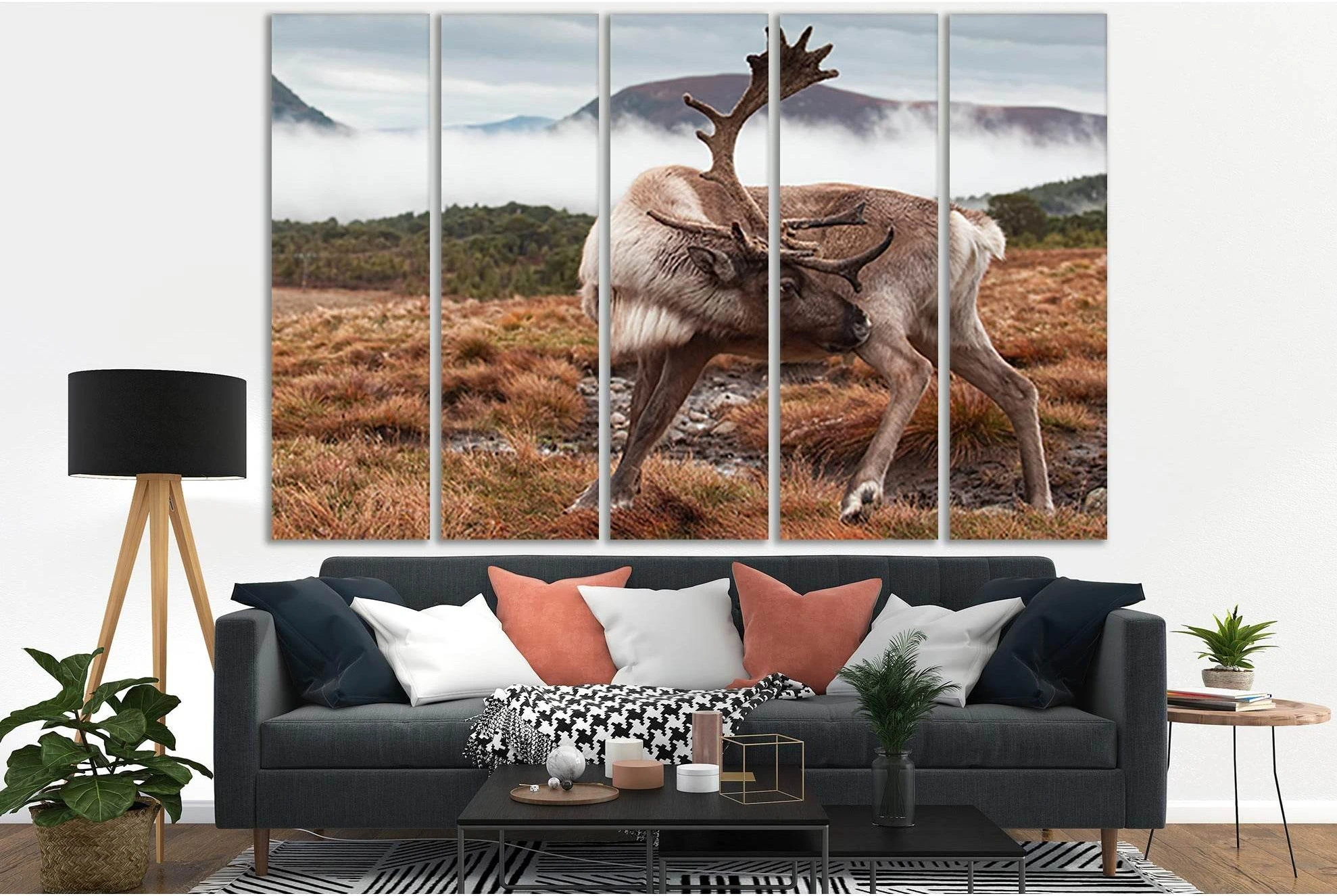 Beautiful Reindeer №SL1031 Ready to Hang Canvas Print - Zellart Canvas Prints 0new, ALL_Products, Animals & Wildlife