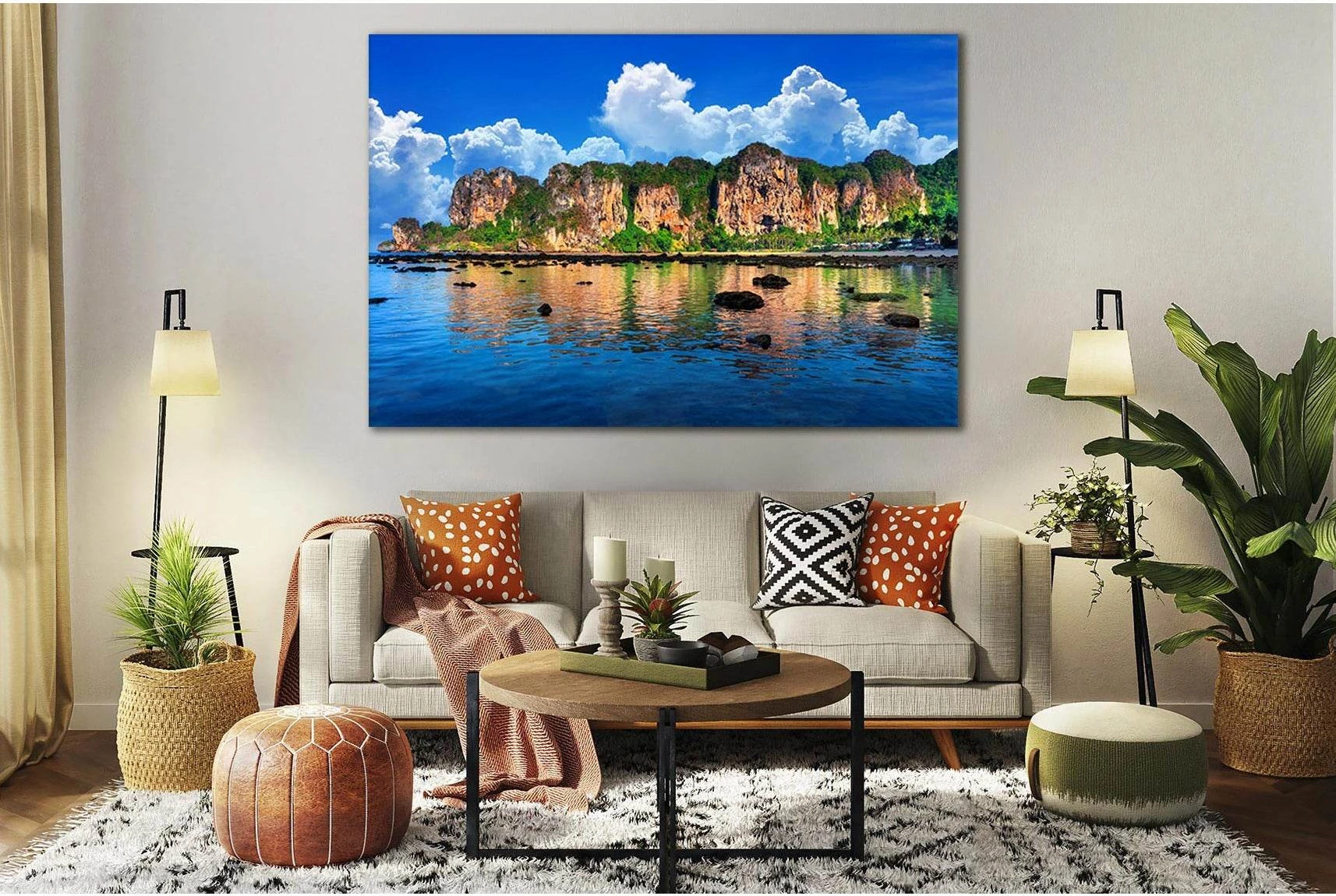 Beautiful Scenic Beach Thailand №SL158 Ready to Hang Canvas Print - Zellart Canvas Prints 0new, ALL_Products, Beach Ocean & Waves