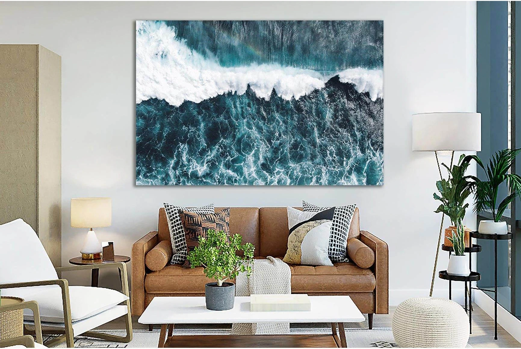 Beautiful Sea Waves №SL79 Ready to Hang Canvas Print - Zellart Canvas Prints 0new, ALL_Products, Beach Ocean & Waves