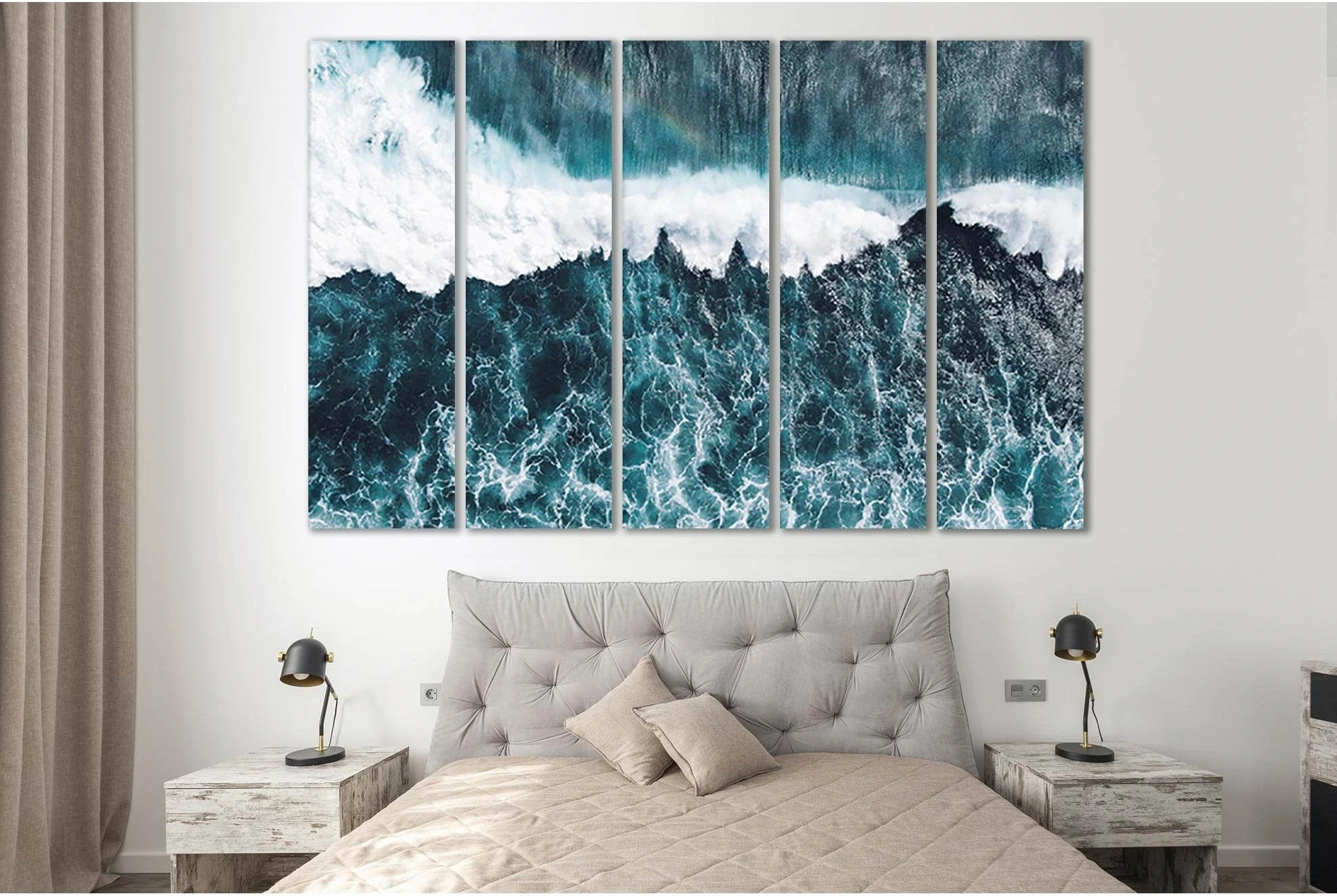 Beautiful Sea Waves №SL79 Ready to Hang Canvas Print - Zellart Canvas Prints 0new, ALL_Products, Beach Ocean & Waves