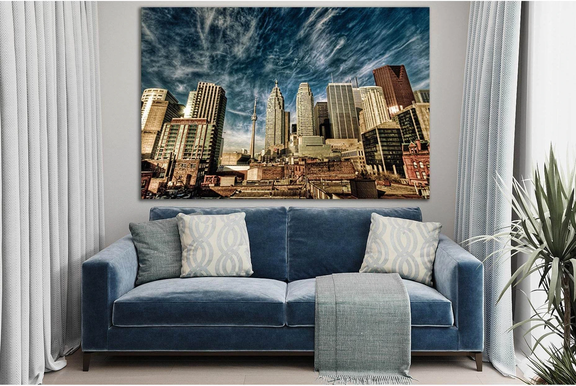 Beautiful Sky Over Ontario Canada №SL1464 Ready to Hang Canvas Print - Zellart Canvas Prints 0new, ALL_Products, CITYSCAPES & SKYLINES
