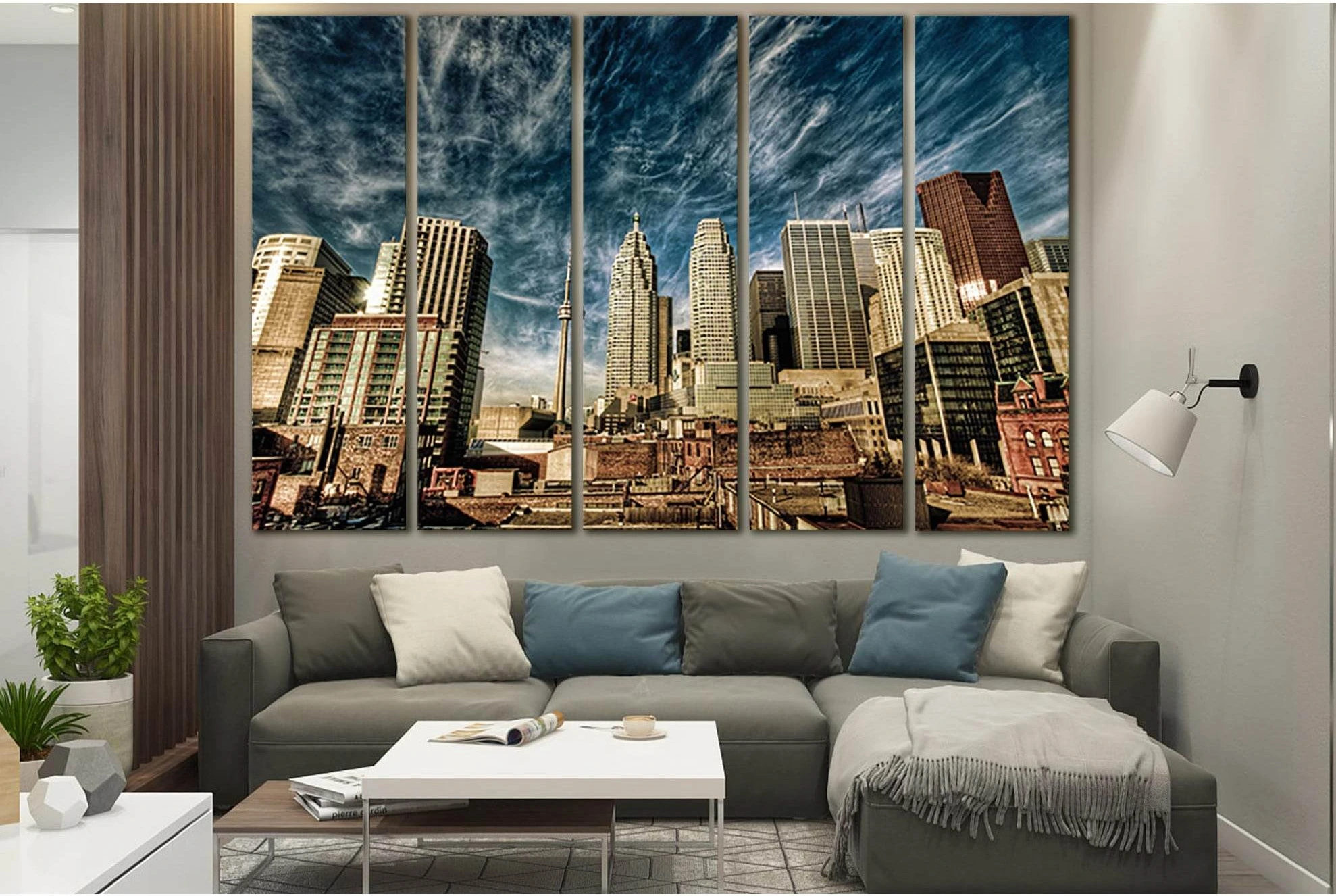 Beautiful Sky Over Ontario Canada №SL1464 Ready to Hang Canvas Print - Zellart Canvas Prints 0new, ALL_Products, CITYSCAPES & SKYLINES