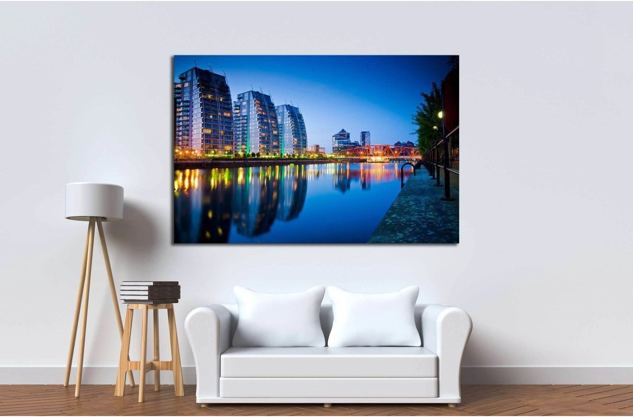 Beautiful skyline of Salford Quays Manchester №2046 Ready to Hang Canvas Print - Zellart Canvas Prints ALL_Products, s-2046
