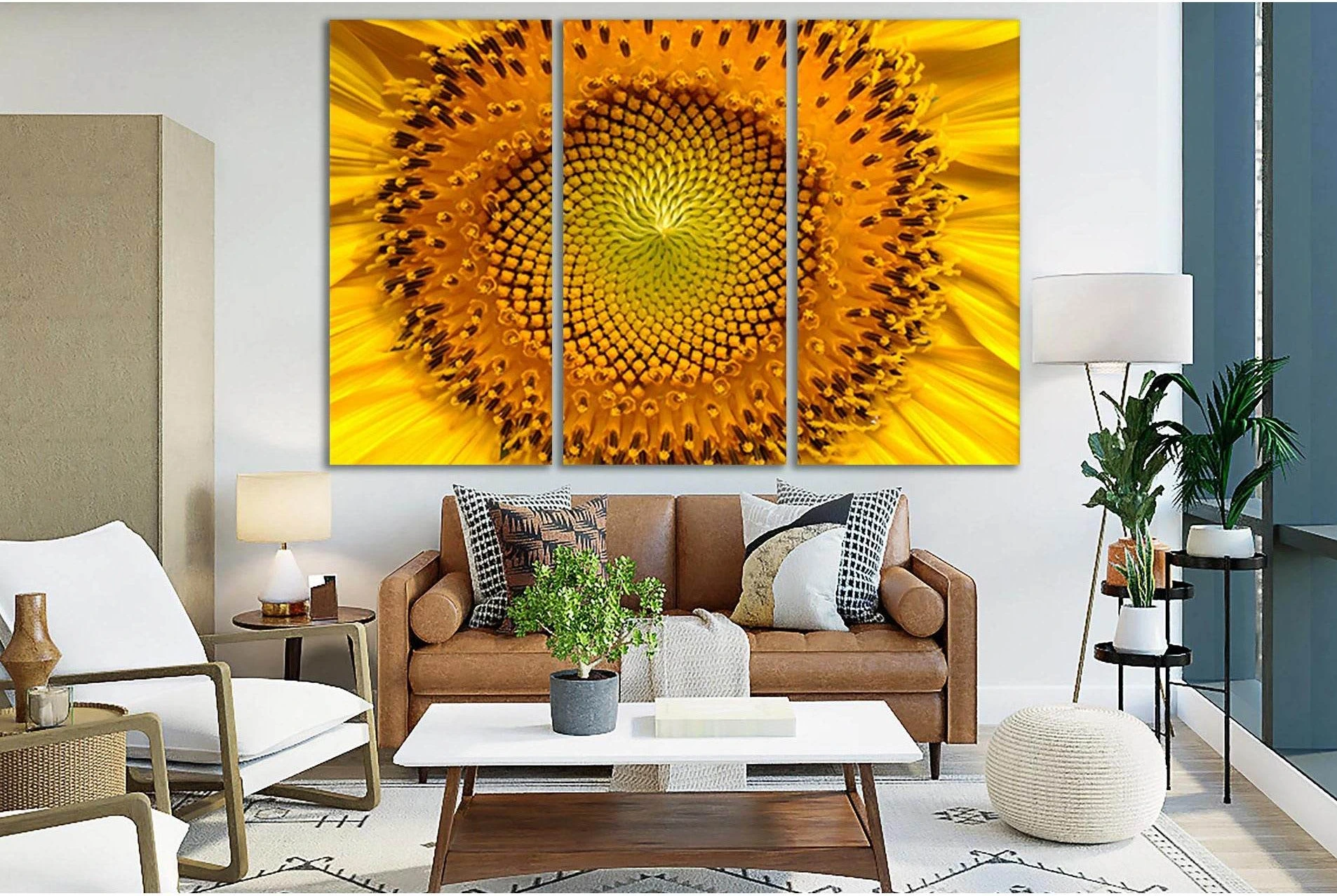 Beautiful Sunflower Close Up №SL732 Ready to Hang Canvas Print - Zellart Canvas Prints 0new, ALL_Products, Floral & Botanical Wall Art