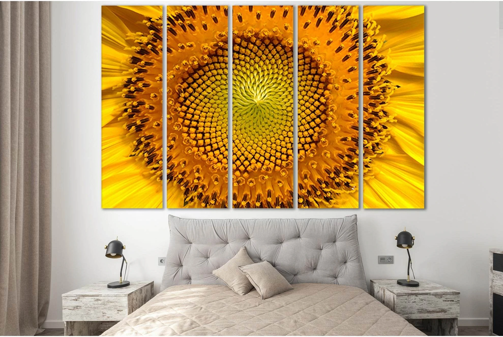 Beautiful Sunflower Close Up №SL732 Ready to Hang Canvas Print - Zellart Canvas Prints 0new, ALL_Products, Floral & Botanical Wall Art