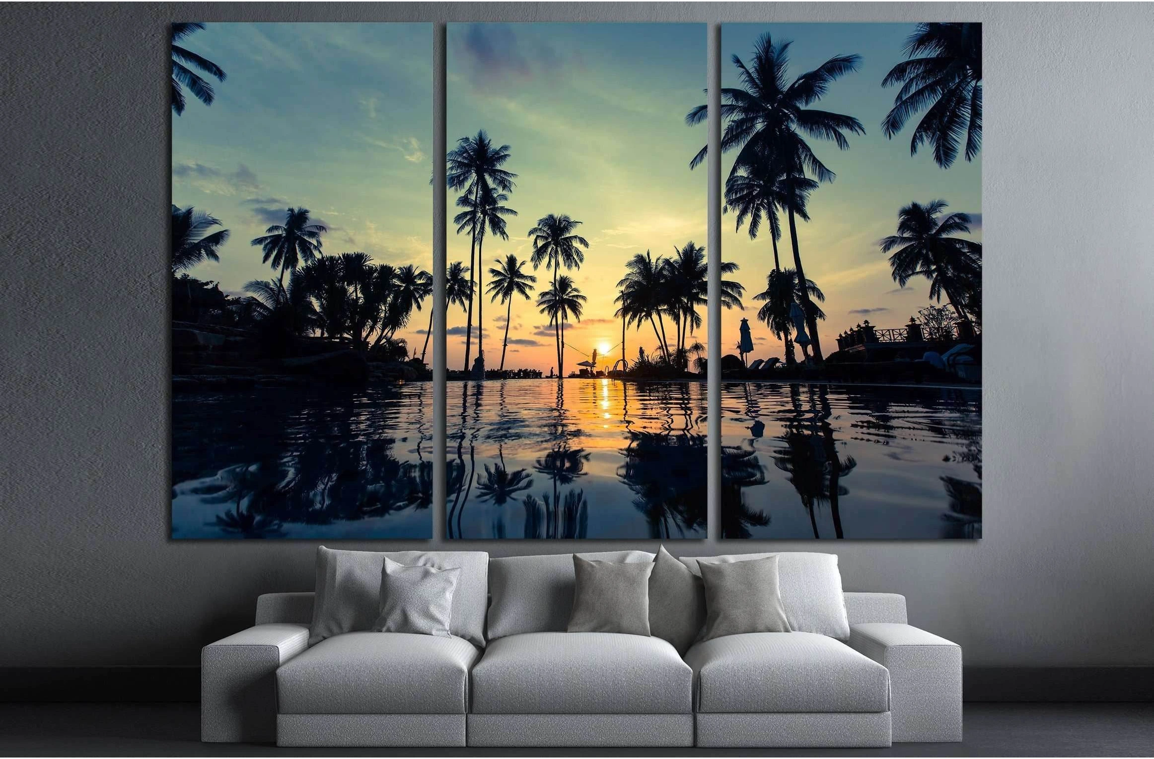A sunset scene with a calm, flat, and [...] [...] [...] [...], product view 2