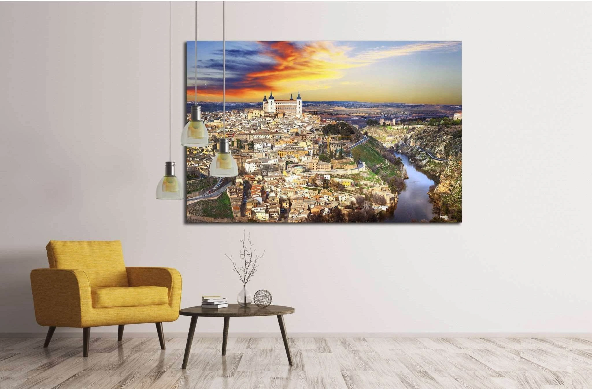 beautiful sunset over old Toledo, Spain №1694 Ready to Hang Canvas Print - Zellart Canvas Prints ALL_Products, s-1694