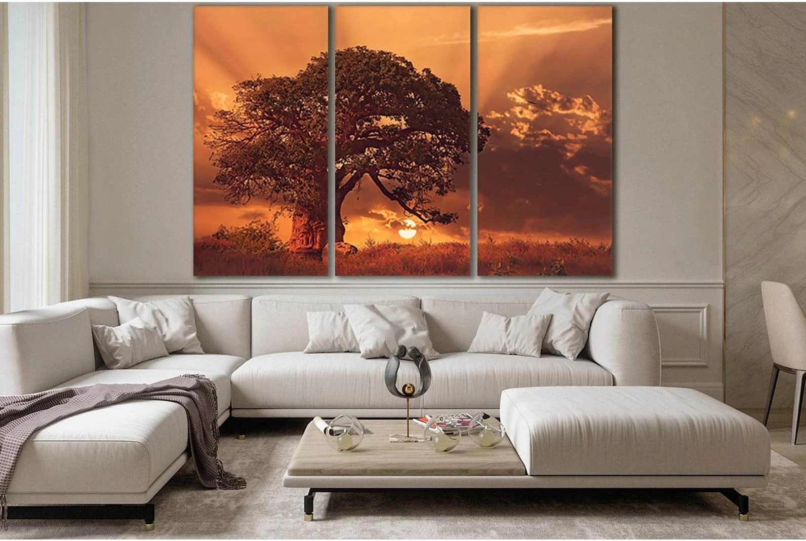 Beautiful Tree During Sunset №SL824 Ready to Hang Canvas Print - Zellart Canvas Prints 0new, ALL_Products, Trees Wall Art
