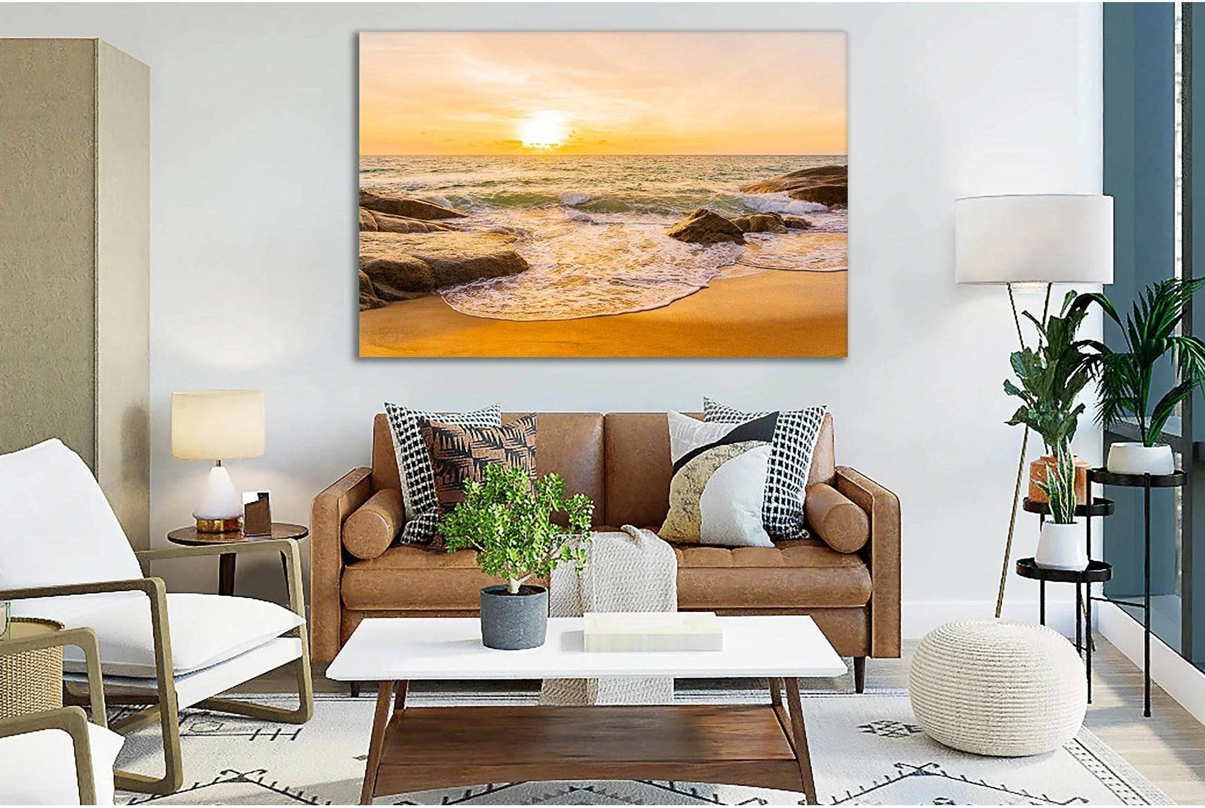 Beautiful Tropical Beach And Ocean №SL156 Ready to Hang Canvas Print - Zellart Canvas Prints 0new, ALL_Products, Beach Ocean & Waves