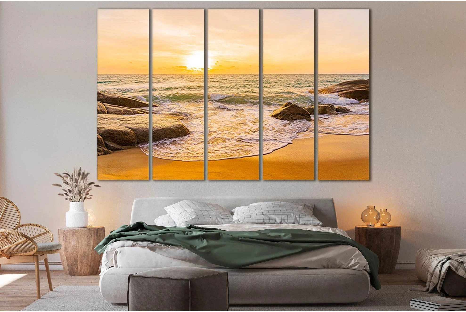 Beautiful Tropical Beach And Ocean №SL156 Ready to Hang Canvas Print - Zellart Canvas Prints 0new, ALL_Products, Beach Ocean & Waves
