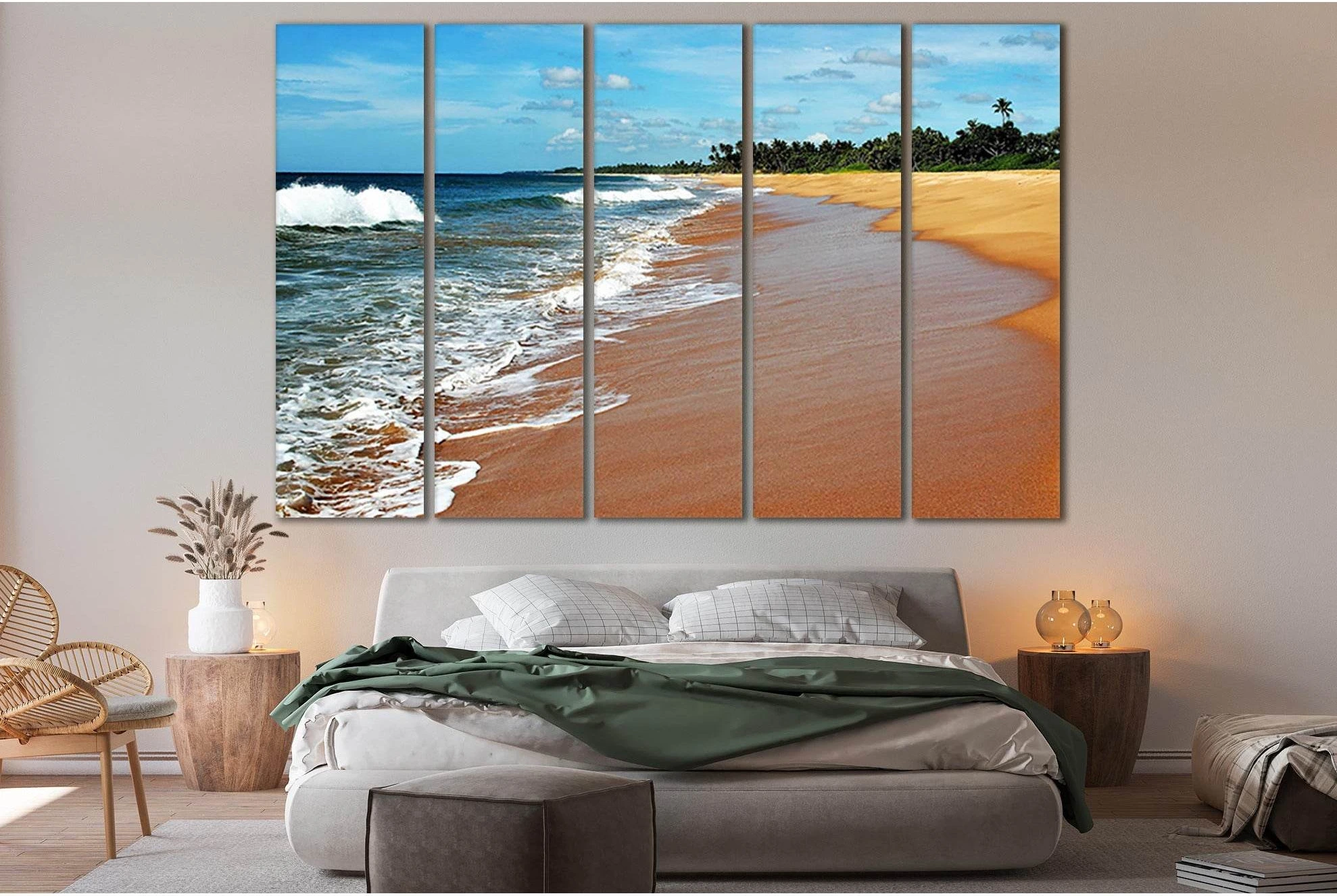 Beautiful Tropical Paradise Beach №SL200 Ready to Hang Canvas Print - Zellart Canvas Prints 0new, ALL_Products, Beach Ocean & Waves