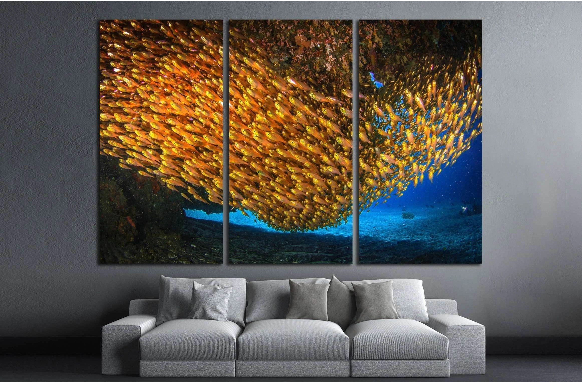 Beautiful underwater world, with corals and sponges. Nusa Penida, Indonesia №2380 Ready to Hang Canvas Print - Zellart Canvas Prints ALL_Products, s-2380