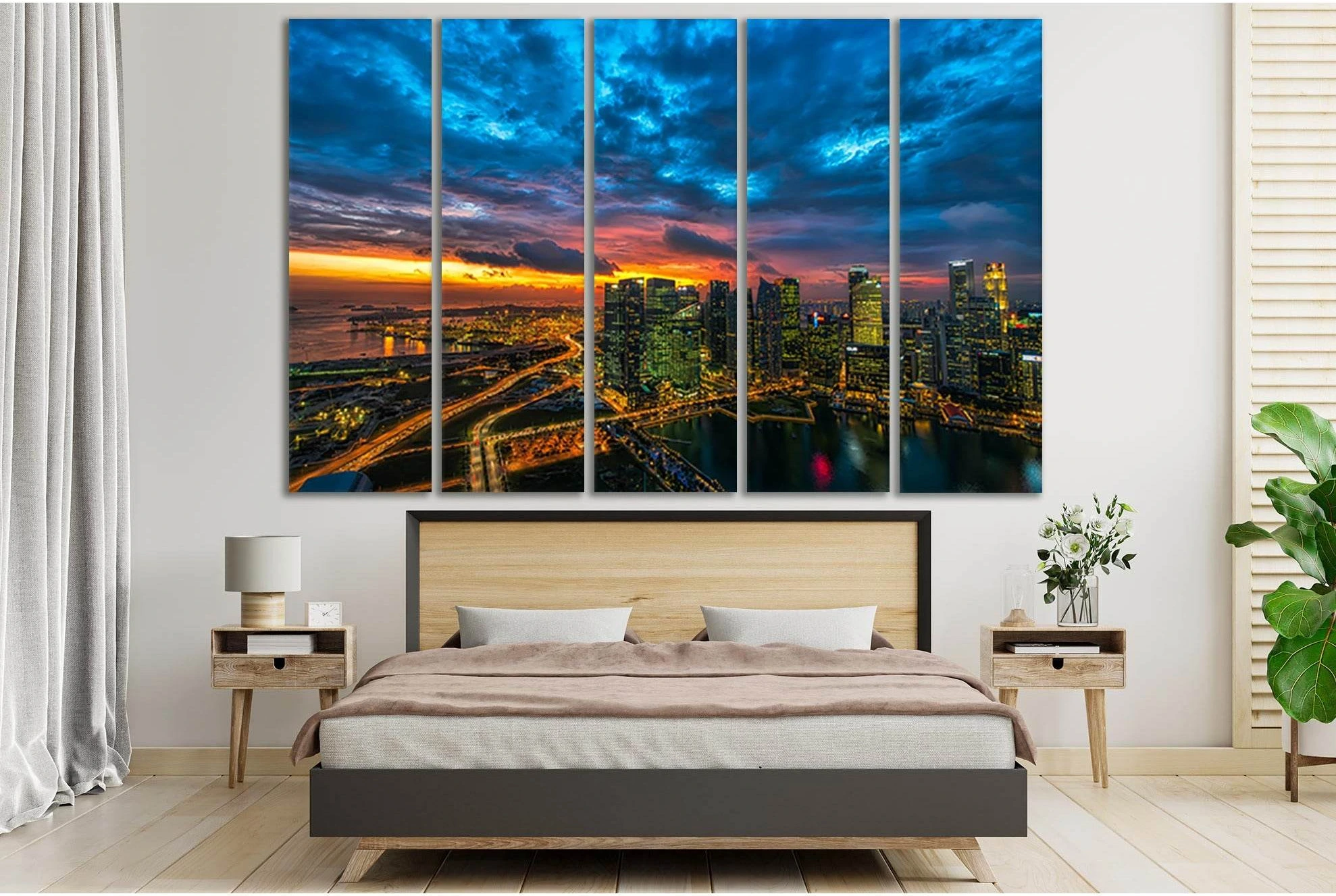 Beautiful Urban Sunset №SL335 Ready to Hang Canvas Print - Zellart Canvas Prints 0new, ALL_Products, Cityscapes & Skylines