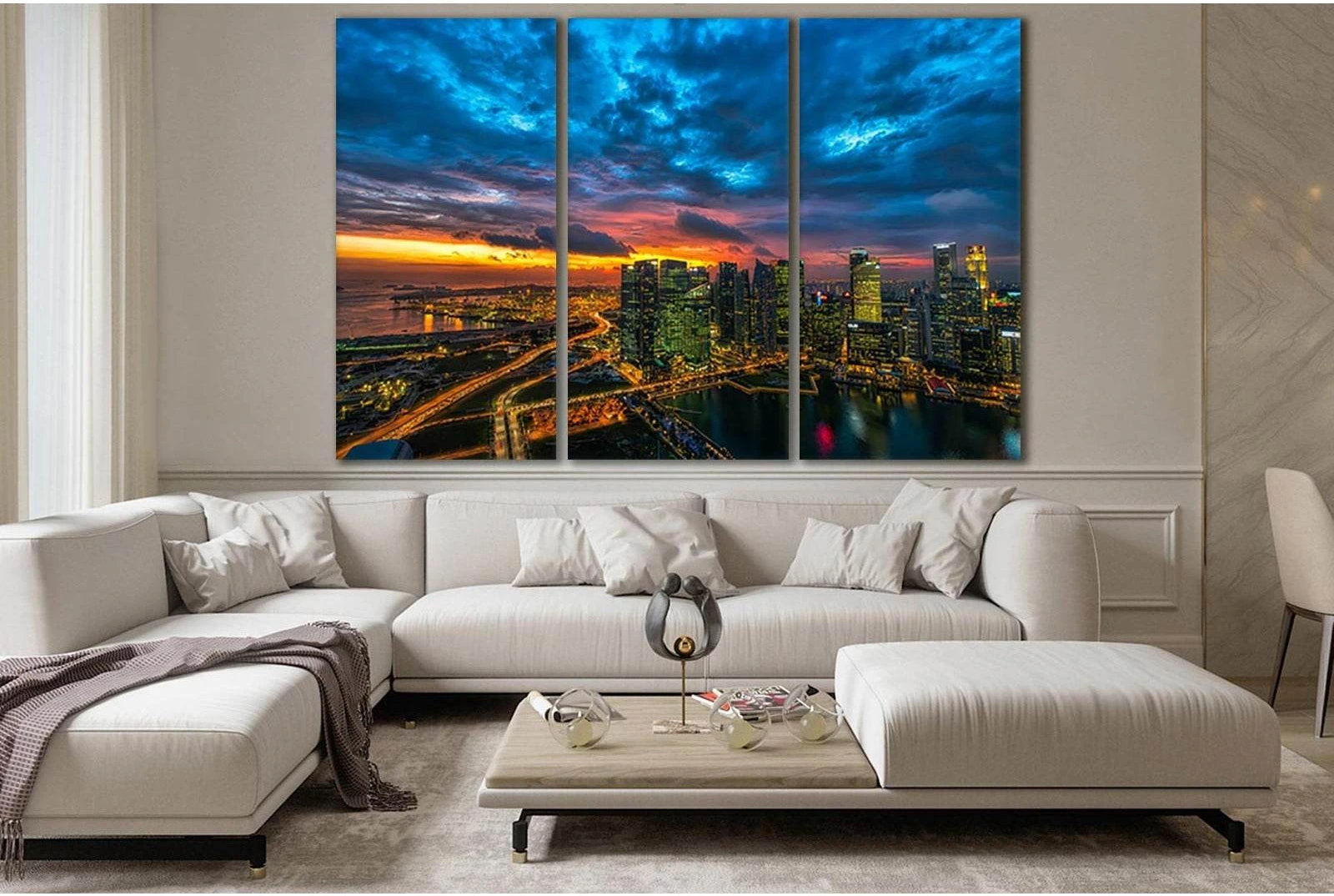 Beautiful Urban Sunset №SL335 Ready to Hang Canvas Print - Zellart Canvas Prints 0new, ALL_Products, Cityscapes & Skylines