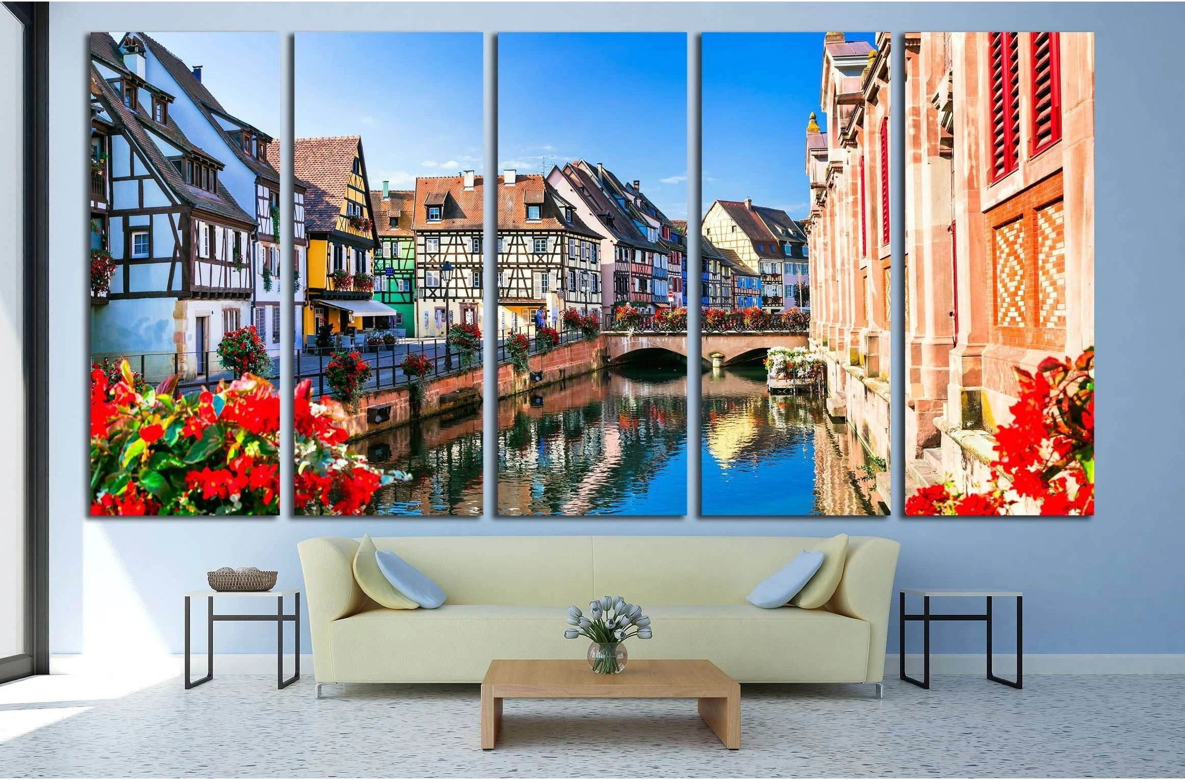 Beautiful view of colorful romantic city Colmar, France, Alsace №3052 Ready to Hang Canvas Print - Zellart Canvas Prints ALL_Products, s-3052
