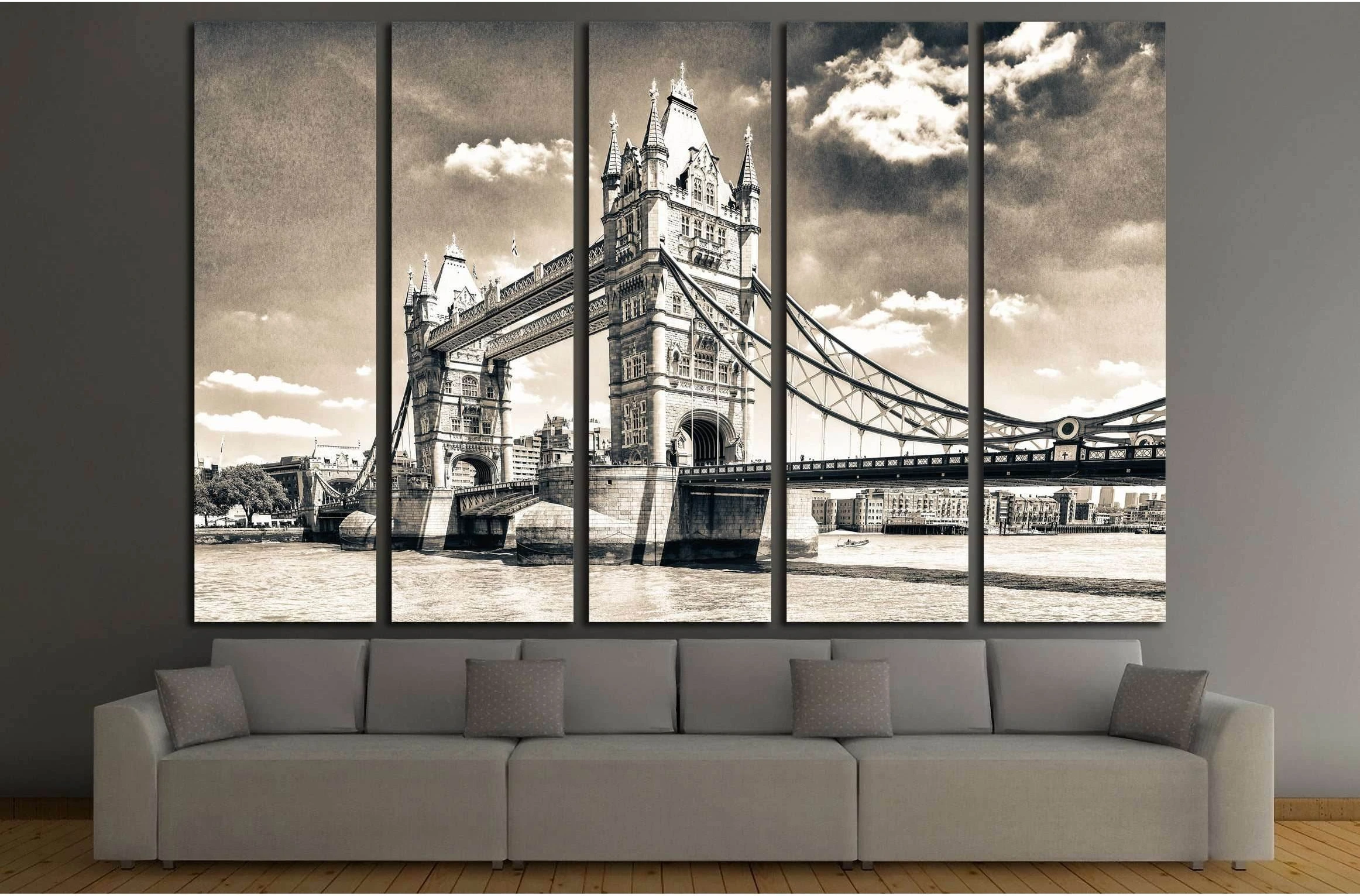 Beautiful view of Tower Bridge, London №3011 Ready to Hang Canvas Print - Zellart Canvas Prints ALL_Products, s-3011