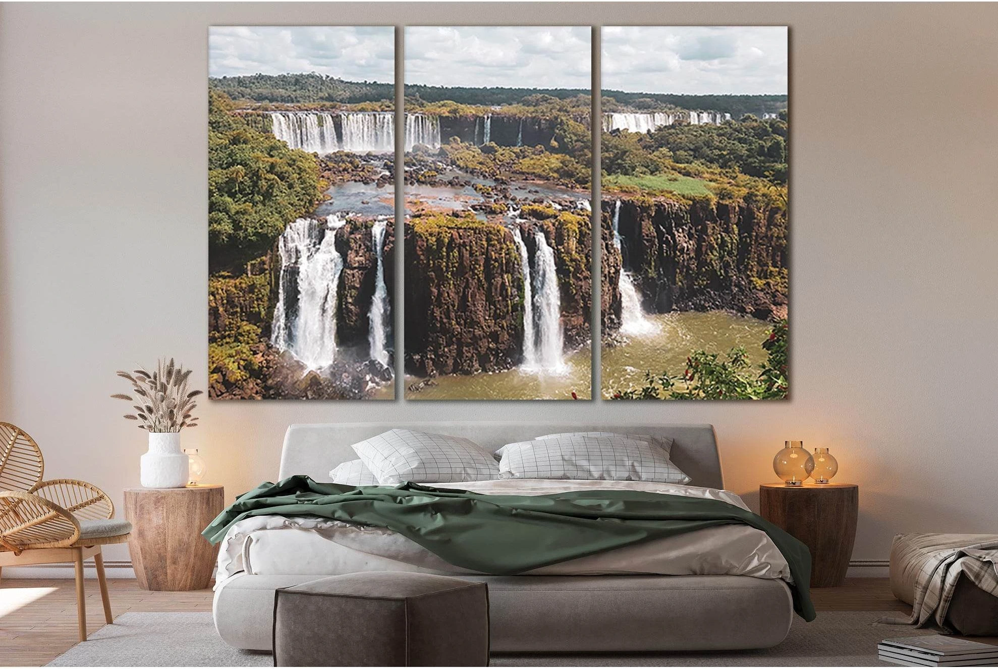 Beautiful Waterfall Iguazu №SL456 Ready to Hang Canvas Print - Zellart Canvas Prints 0new, ALL_Products, Waterfall, Waterfall Wall Art