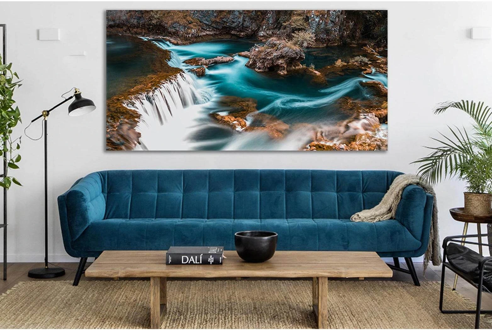 Beautiful Waterfall Top View №SL455 Ready to Hang Canvas Print - Zellart Canvas Prints 0new, ALL_Products, Waterfall, Waterfall Wall Art