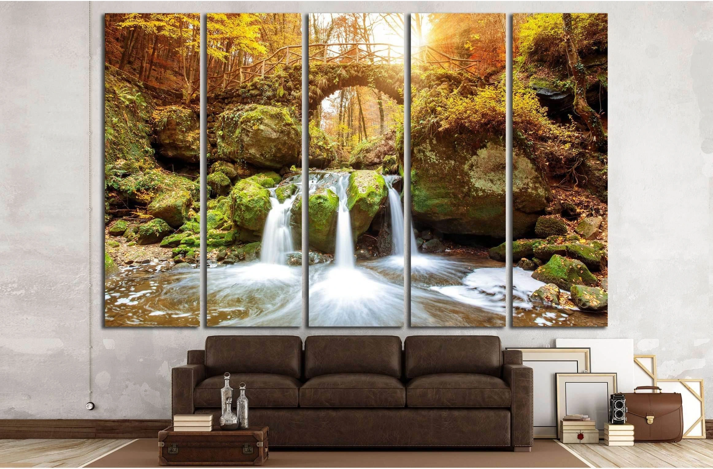Beautiful waterfalls canvas print, Mullerthal, Luxembourg, Ready to Hang Canvas Print №3080 - Zellart Canvas Prints ALL_Products, s-3080, Waterfall