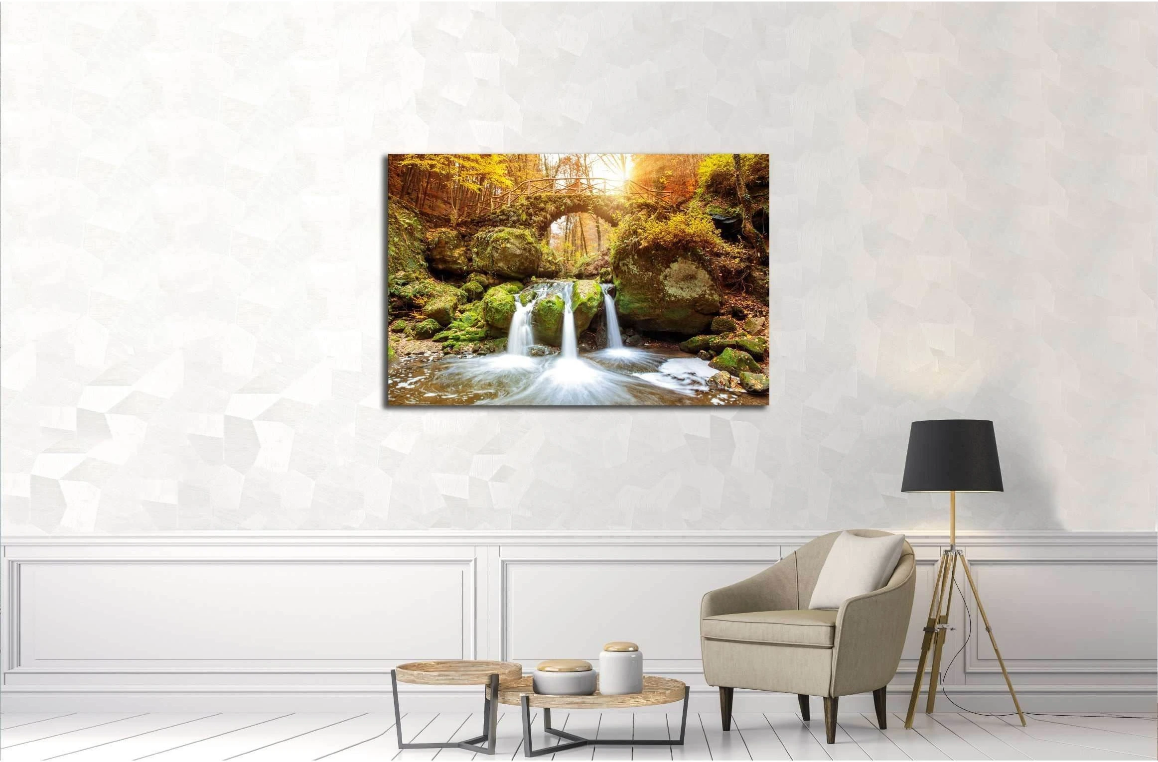 Beautiful waterfalls canvas print, Mullerthal, Luxembourg, Ready to Hang Canvas Print №3080 - Zellart Canvas Prints ALL_Products, s-3080, Waterfall