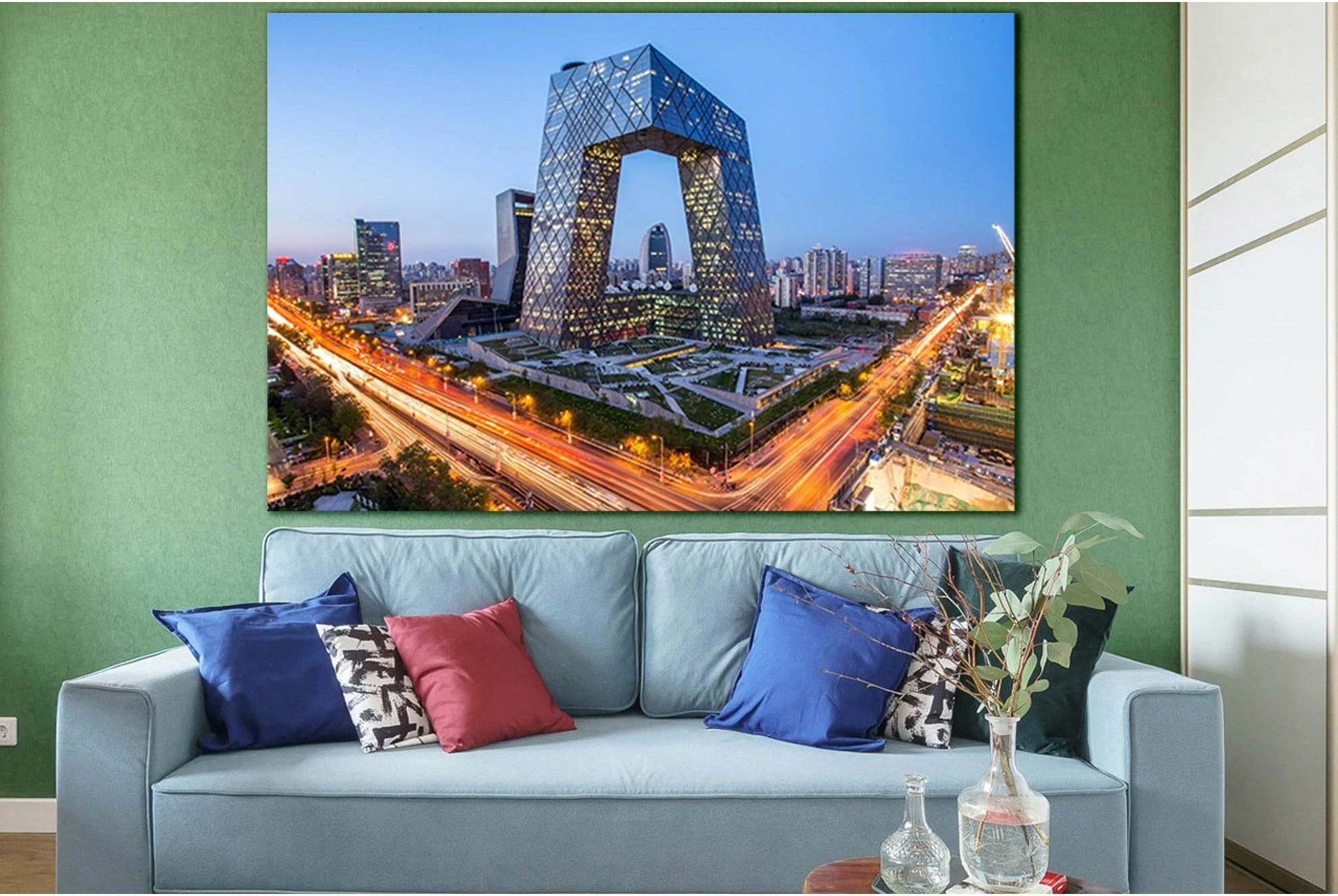 Beijing Modern Architecture Skyscraper №SL1418 Ready to Hang Canvas Print - Zellart Canvas Prints 0new, ALL_Products, Architecture