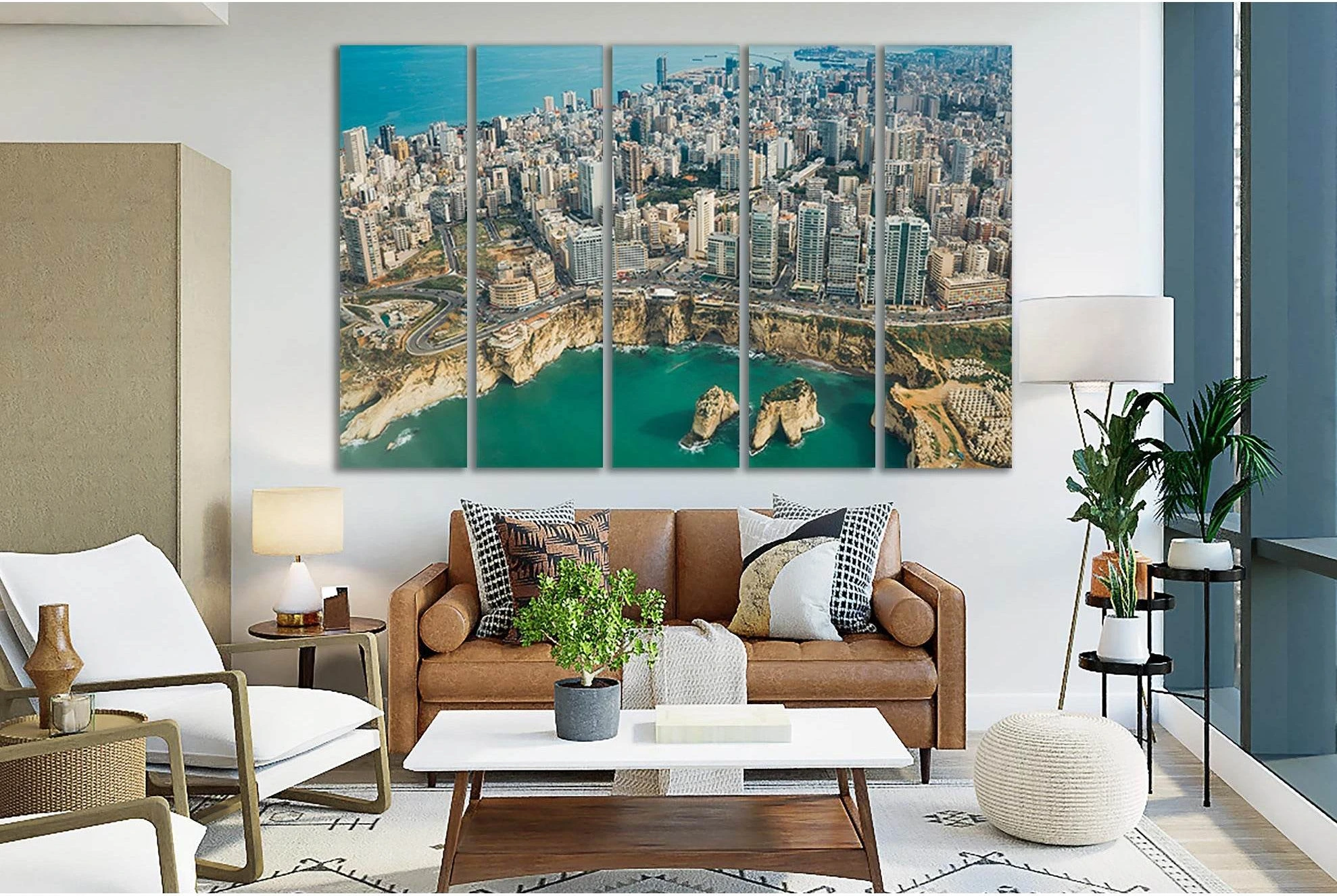 Beirut Beautiful Cityscape №SL338 Ready to Hang Canvas Print - Zellart Canvas Prints 0new, ALL_Products, Cityscapes & Skylines