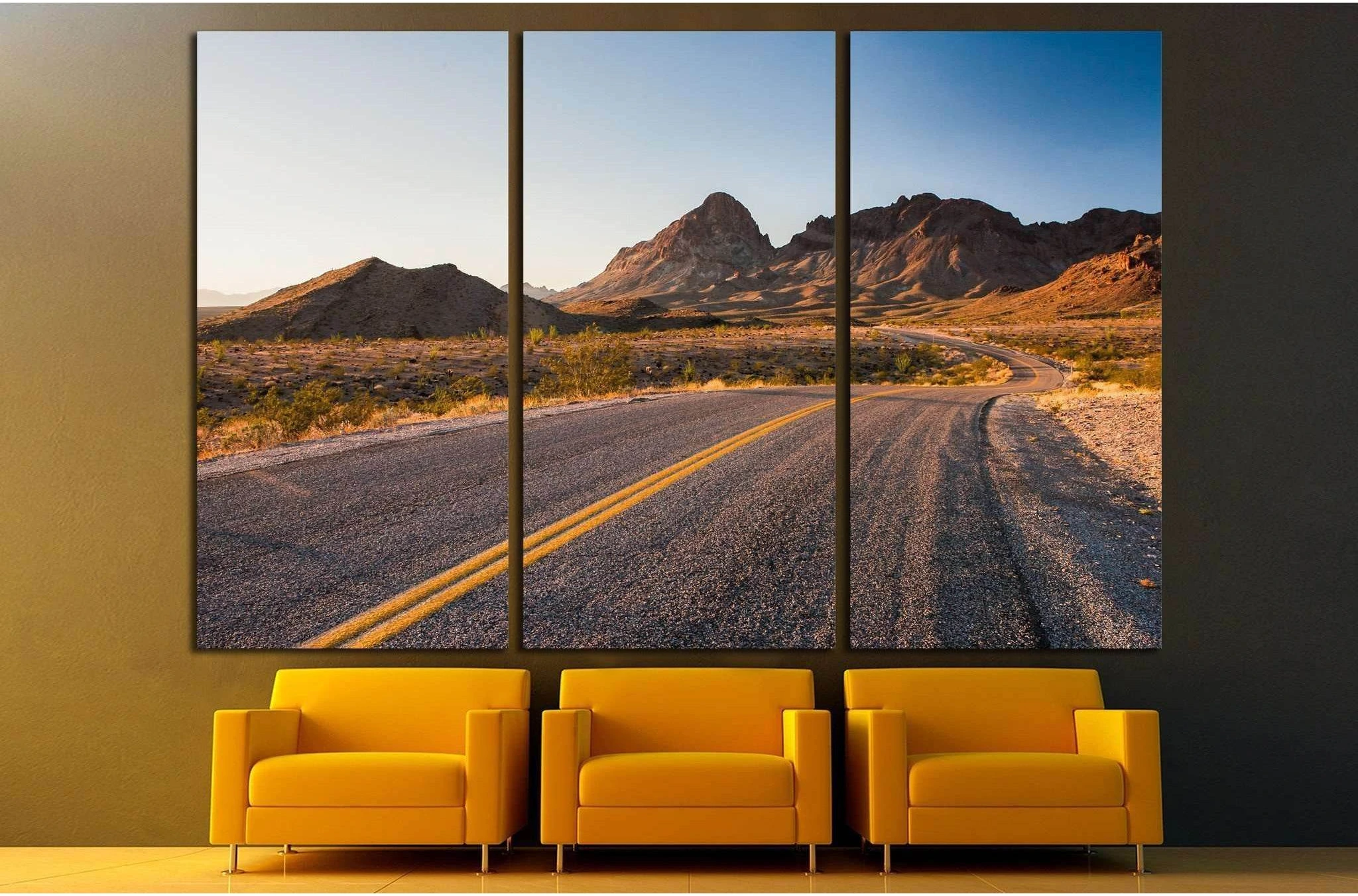 beutiful stretch of historic route 66 №2106 Ready to Hang Canvas Print - Zellart Canvas Prints ALL_Products, s-2106