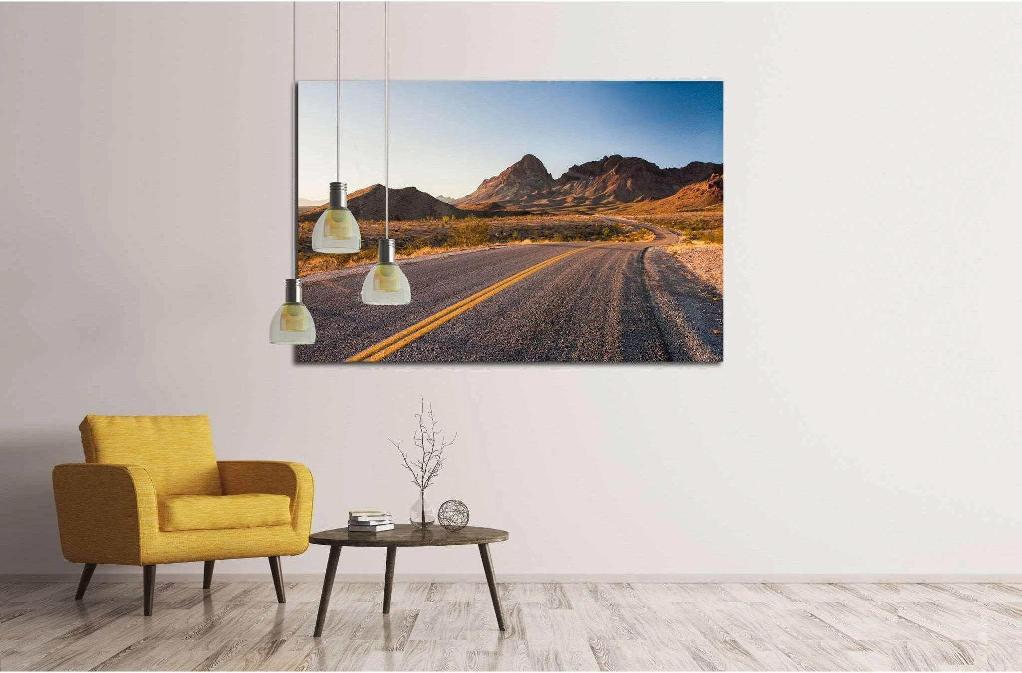 beutiful stretch of historic route 66 №2106 Ready to Hang Canvas Print - Zellart Canvas Prints ALL_Products, s-2106