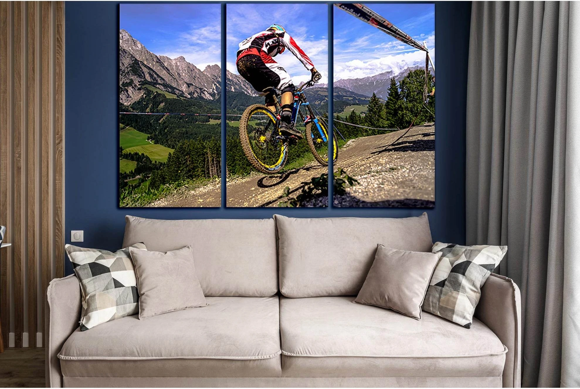 Bicycle In The Mountains №SL934 Ready to Hang Canvas Print - Zellart Canvas Prints 0new, ALL_Products, Sports & Motivation