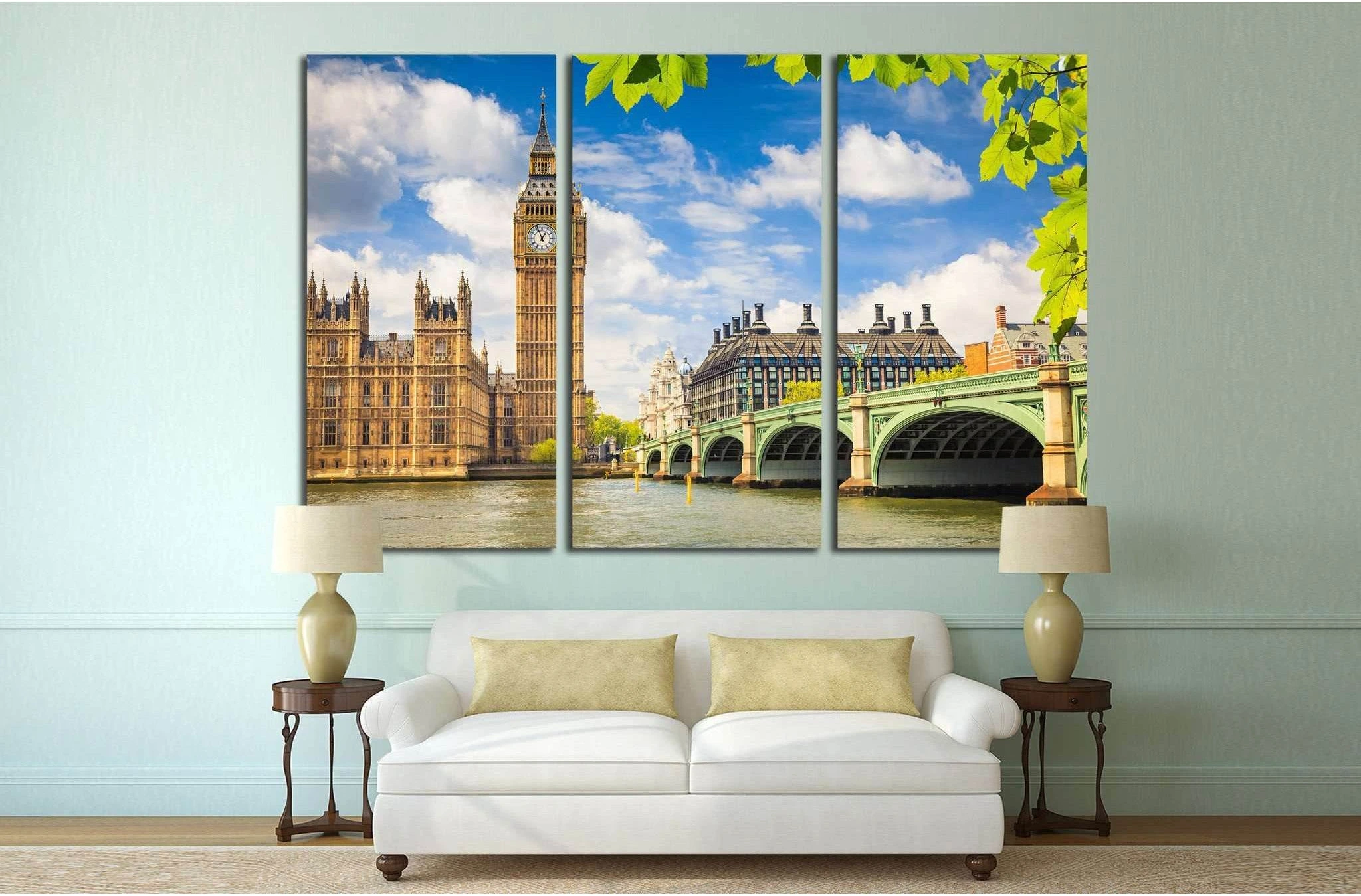 Big Ben at summer, London №561 Ready to Hang Canvas Print - Zellart Canvas Prints ALL_Products, s-561