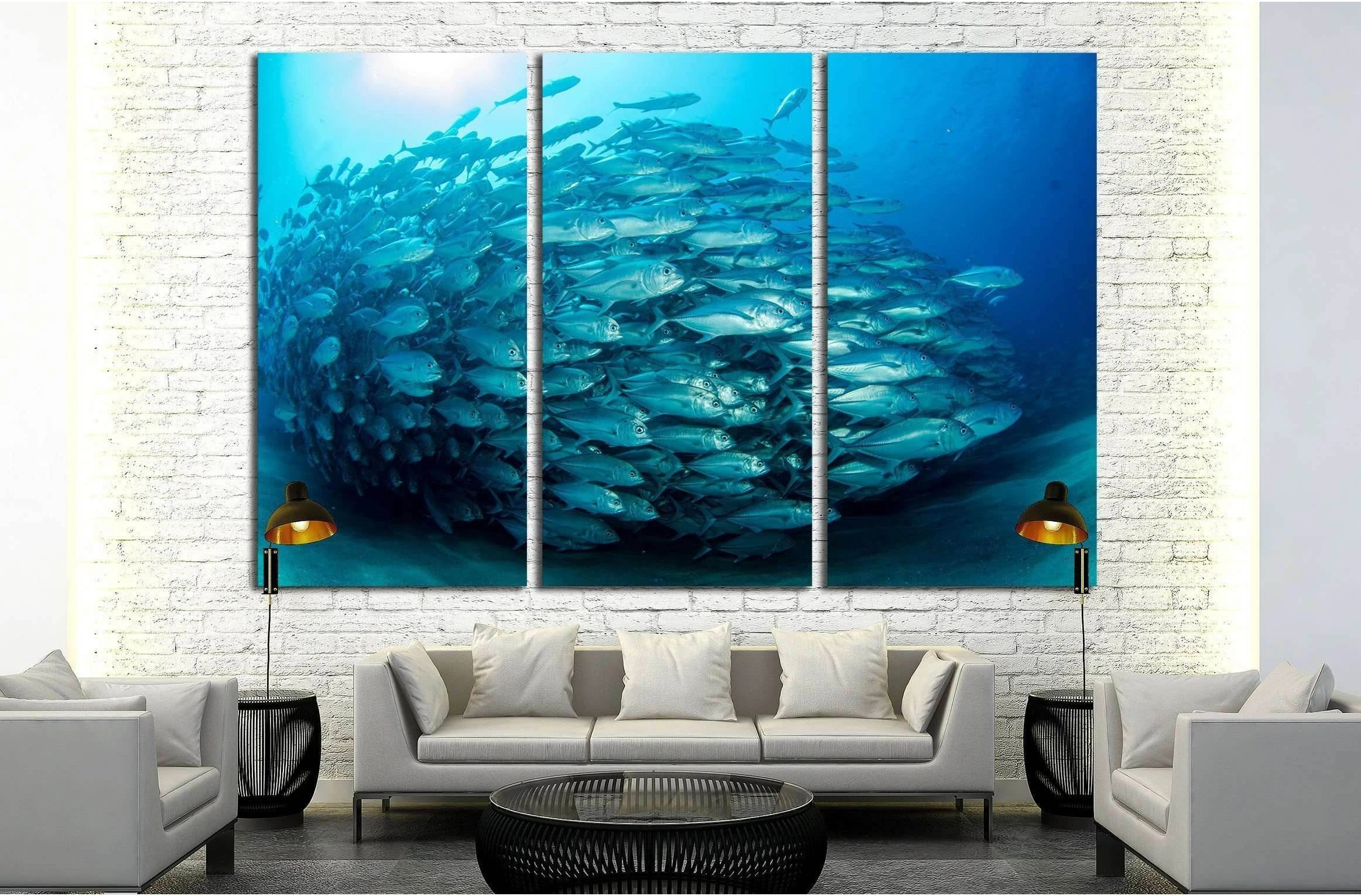 Big eye Trevally Jack, Cabo Pulmo National Park, Baja California Sur,Mexico №2348 Ready to Hang Canvas Print - Zellart Canvas Prints ALL_Products, s-2348