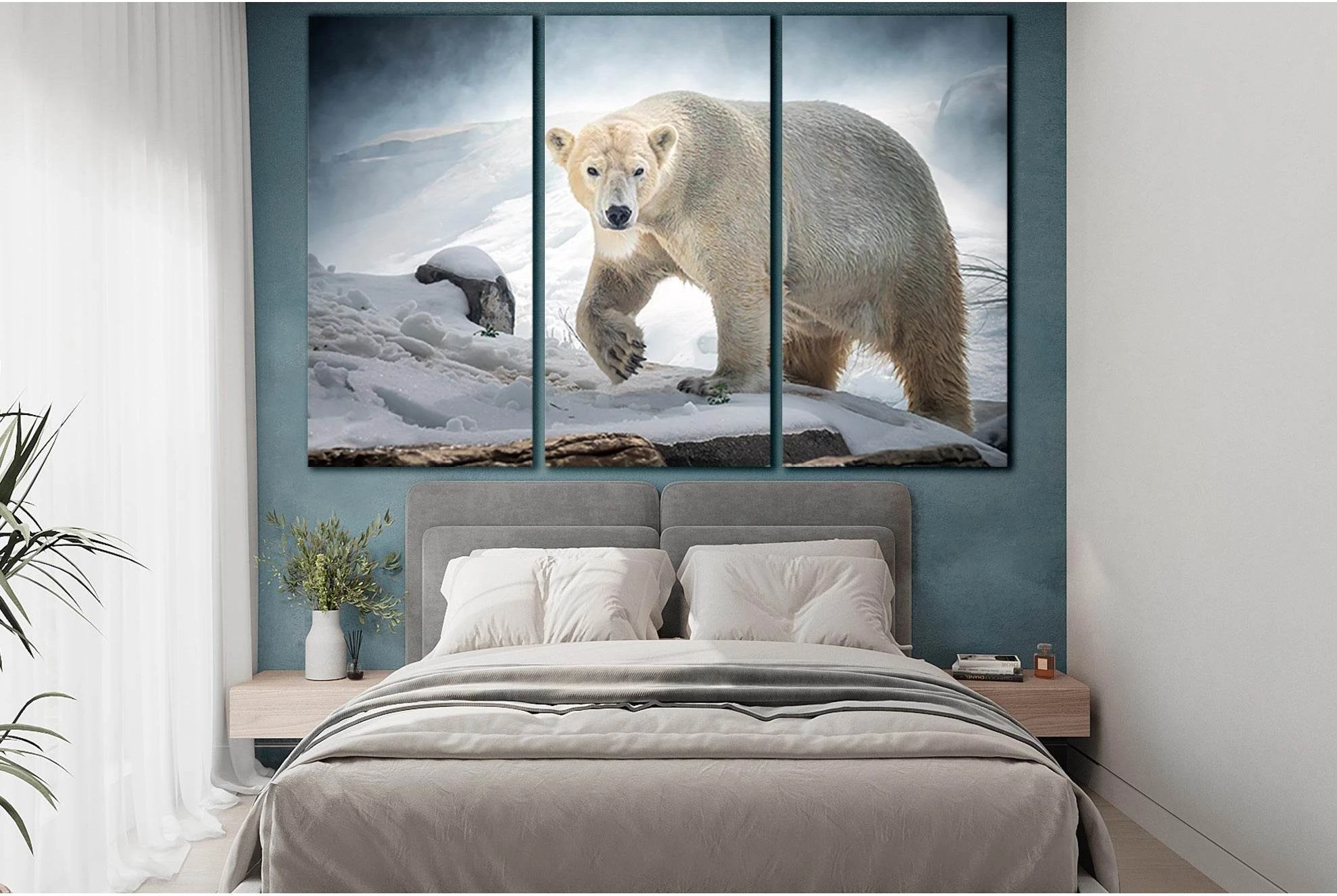 Big Polar Bear №SL1533 Ready to Hang Canvas Print - Zellart Canvas Prints 0new, ALL_Products, Animals & Wildlife