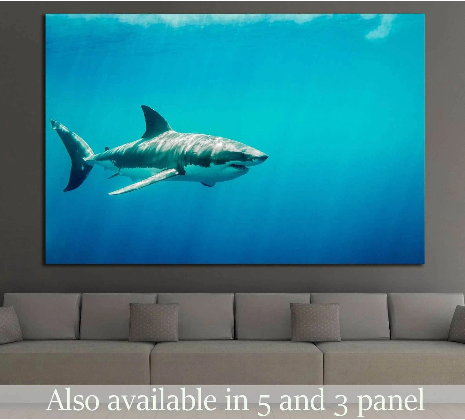 Big Shark showing blue ocean wall art with water and coastal depth.