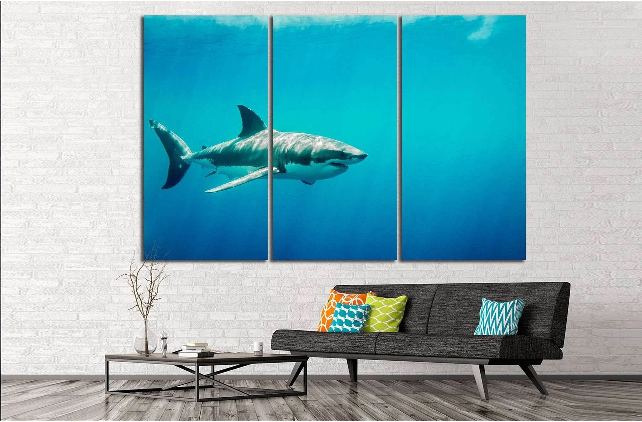 Big Shark №500 Ready to Hang Canvas Print - Zellart Canvas Prints ALL_Products, s-500