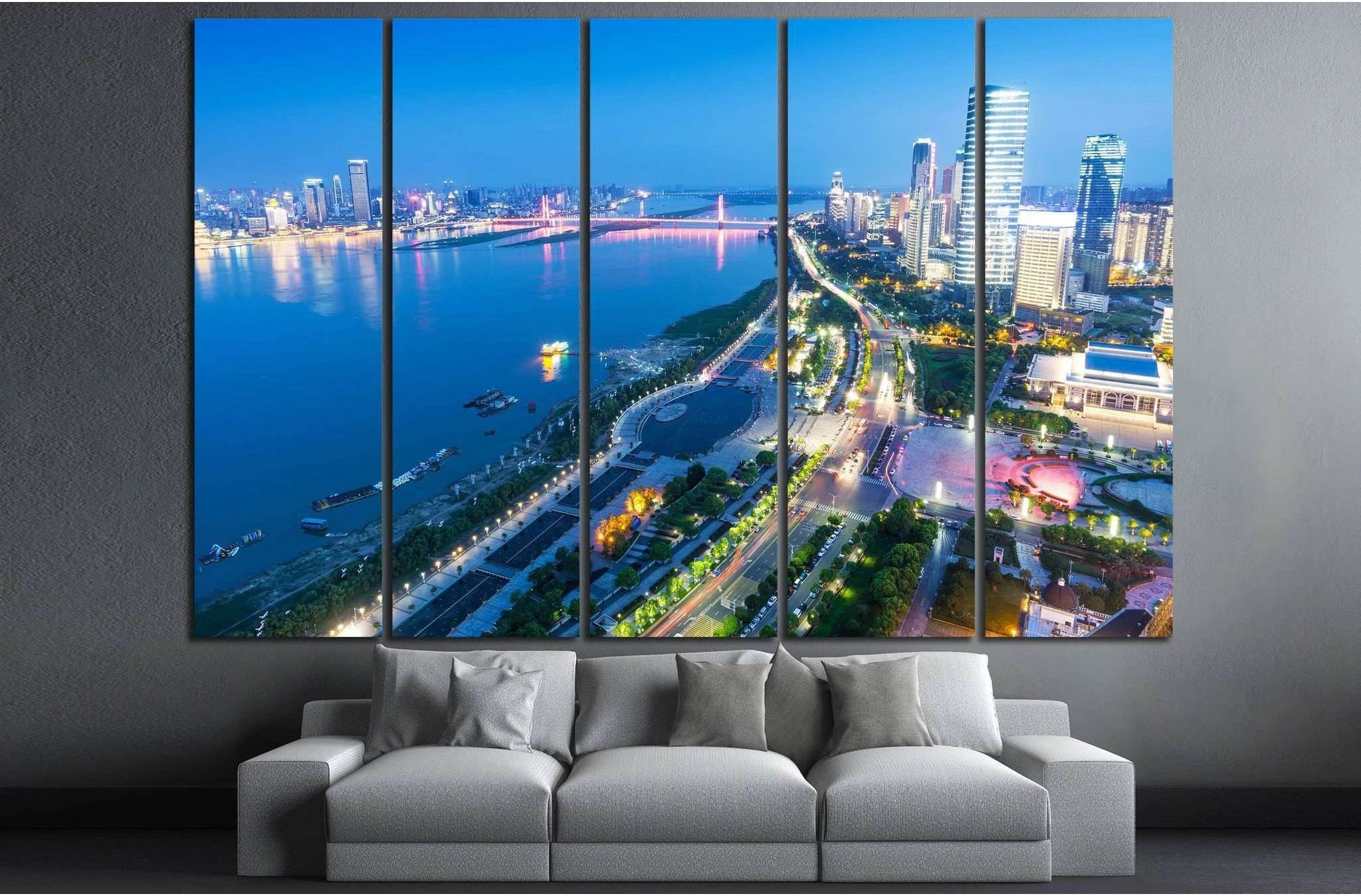 Bird view at Nanchang China №1022 Ready to Hang Canvas Print - Zellart Canvas Prints ALL_Products, s-1022