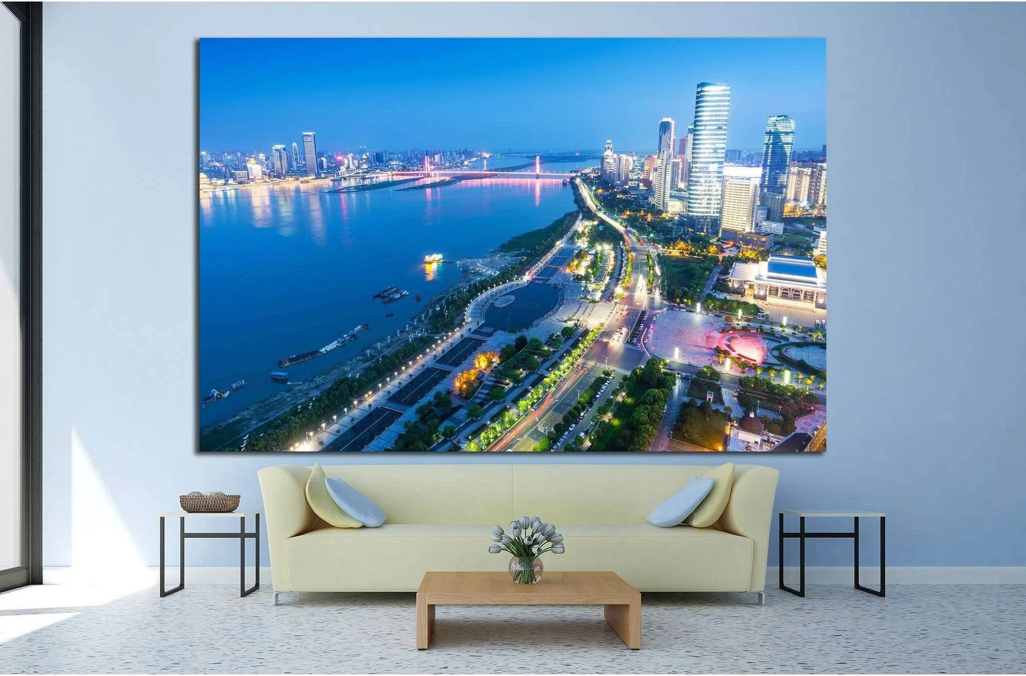 Bird view at Nanchang China №1022 Ready to Hang Canvas Print - Zellart Canvas Prints ALL_Products, s-1022
