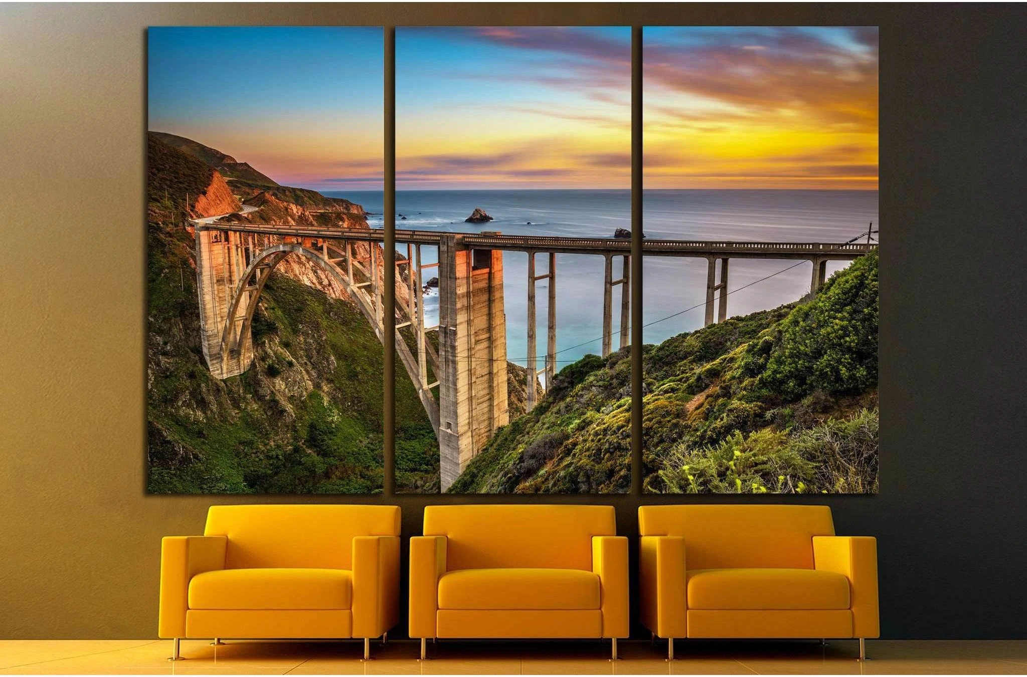 Bixby Bridge (Rocky Creek Bridge) California, USA №1301 Ready to Hang Canvas Print - Zellart Canvas Prints ALL_Products, s-1301