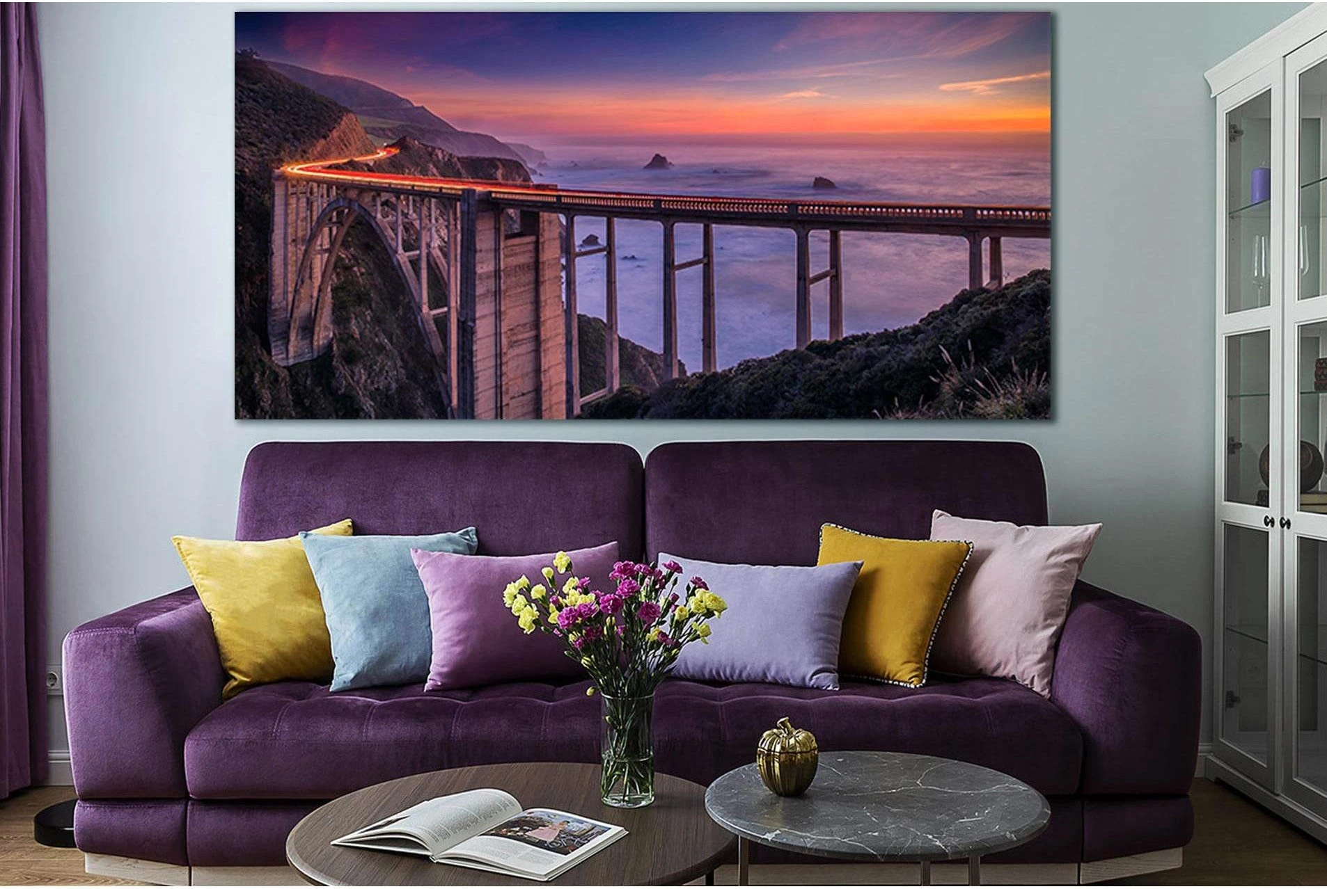 Bixby Creek Bridge In California №SL1119 Ready to Hang Canvas Print - Zellart Canvas Prints 0new, ALL_Products, Bridges Wall Art