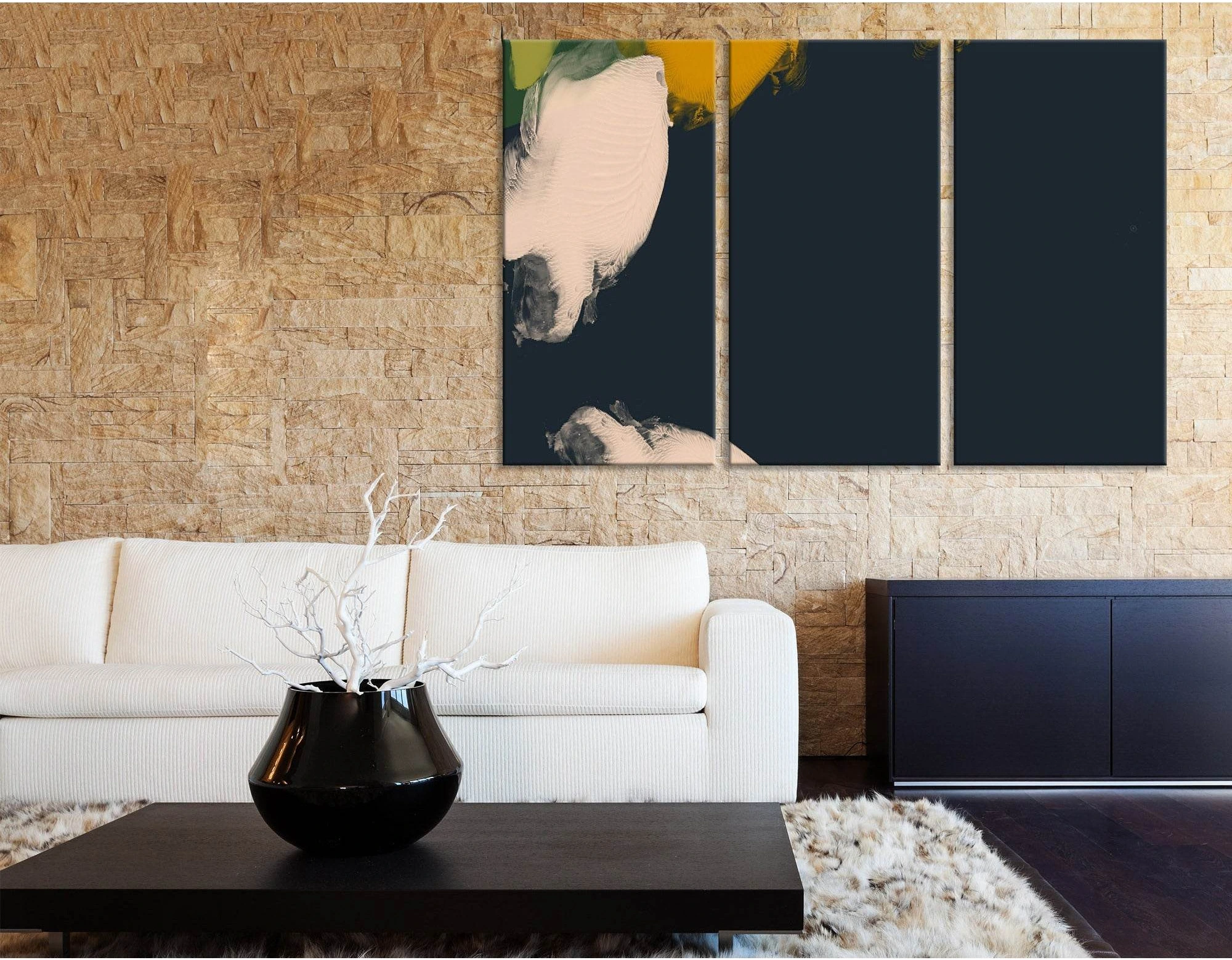 Black And Beige Trendy Abstract №04401 Ready to Hang Canvas Print - Zellart Canvas Prints ALL_Products