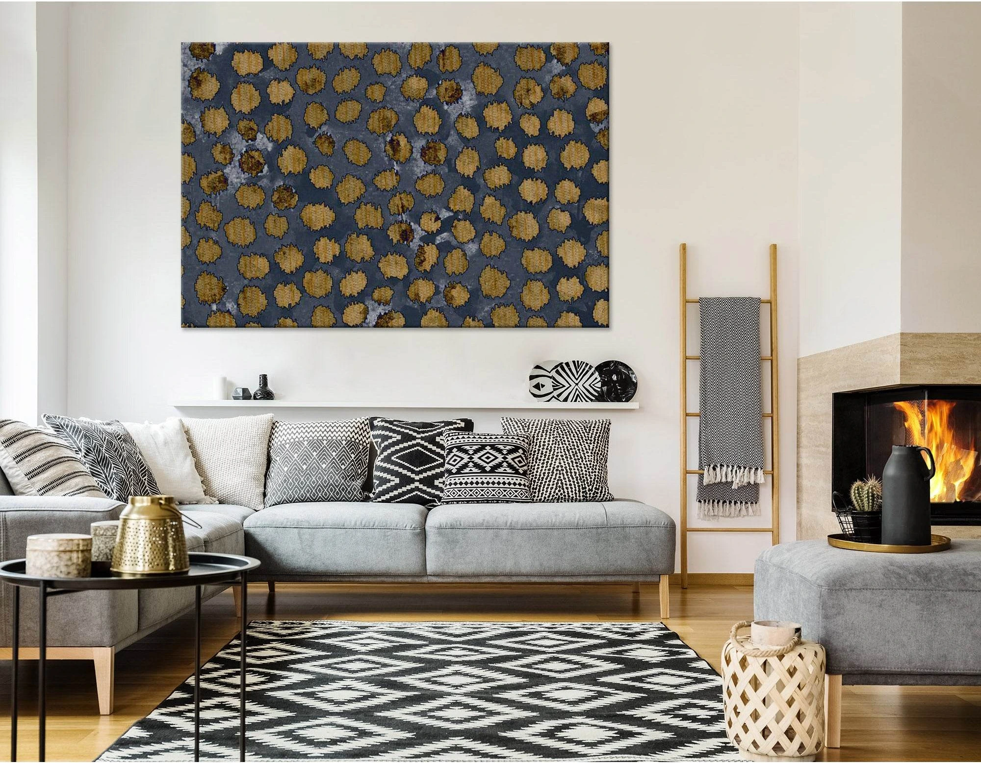 Black And Brown Abstract №04321 Ready to Hang Canvas Print - Zellart Canvas Prints ALL_Products