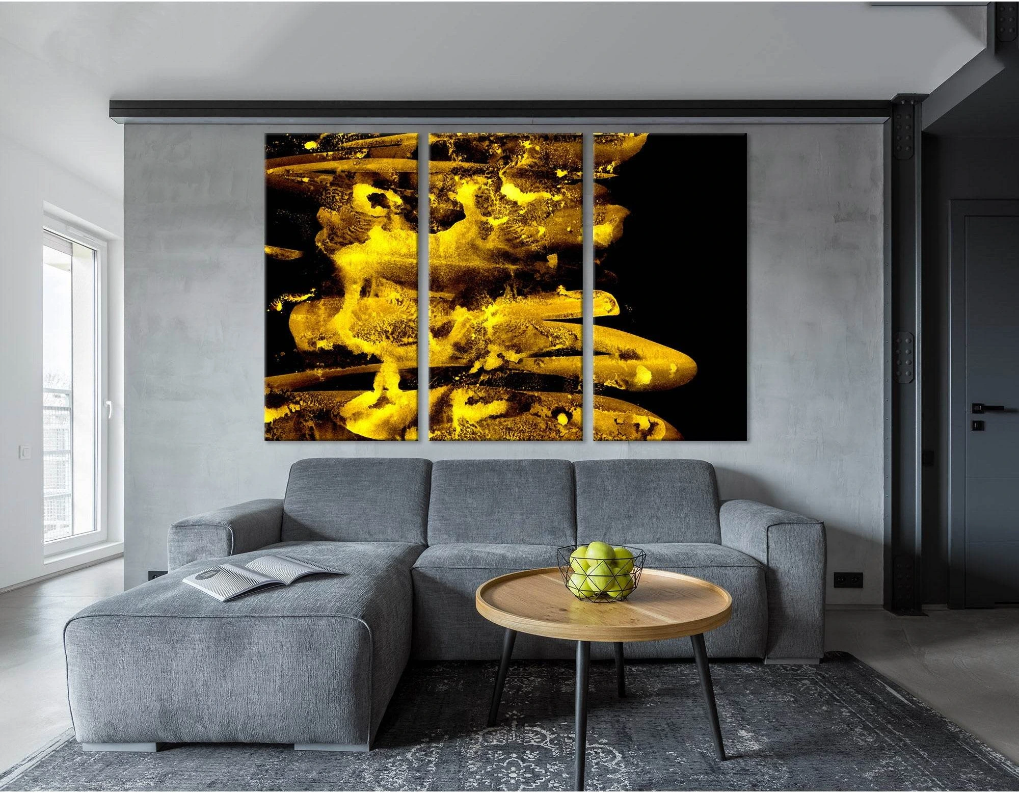 Black And Golden Abstract №04280 Ready to Hang Canvas Print - Zellart Canvas Prints ALL_Products