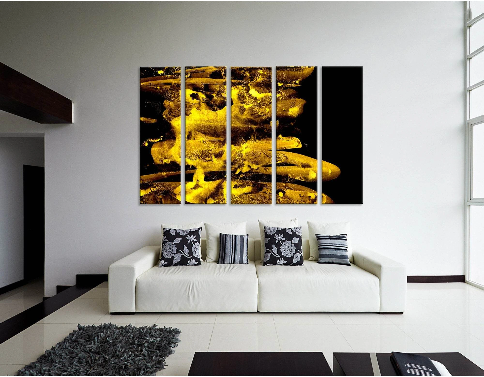 Black And Golden Abstract №04280 Ready to Hang Canvas Print - Zellart Canvas Prints ALL_Products