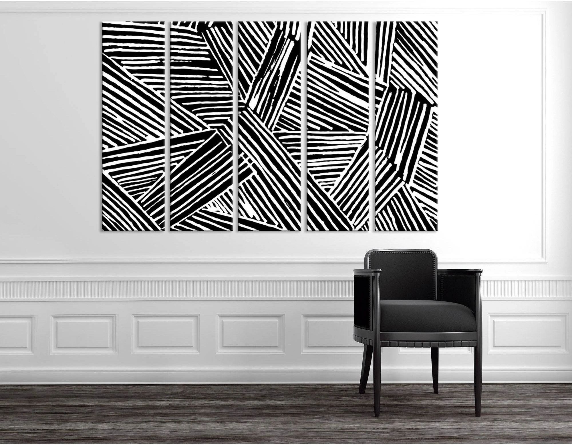 Black And White Abstract №04274 Ready to Hang Canvas Print - Zellart Canvas Prints ALL_Products