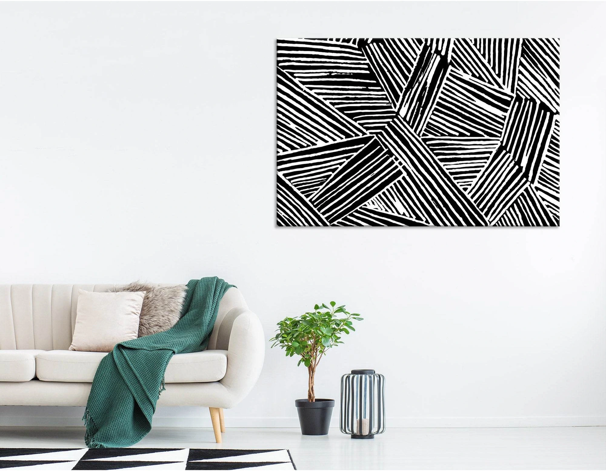 Black And White Abstract №04274 Ready to Hang Canvas Print - Zellart Canvas Prints ALL_Products