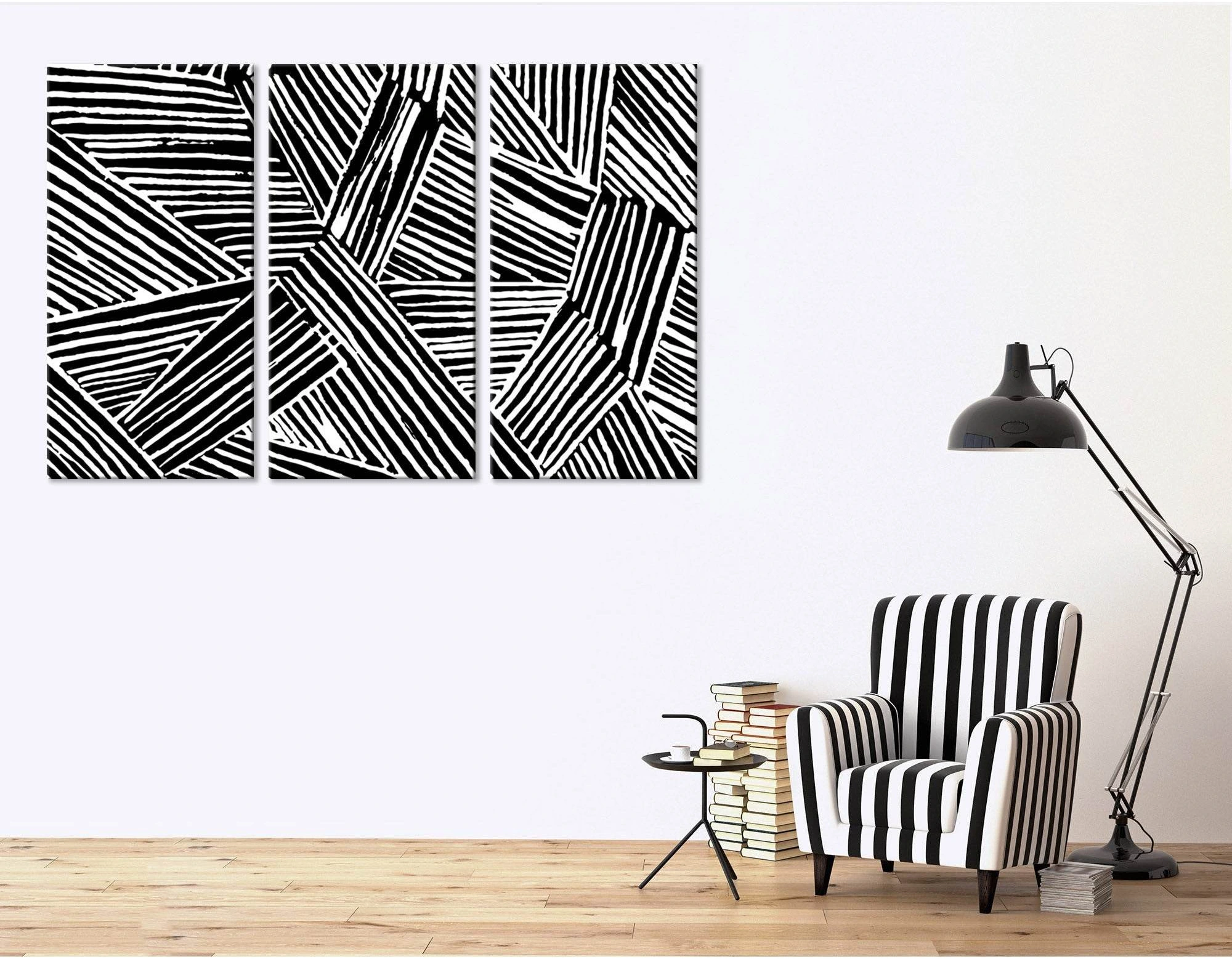 Black And White Abstract №04274 Ready to Hang Canvas Print - Zellart Canvas Prints ALL_Products
