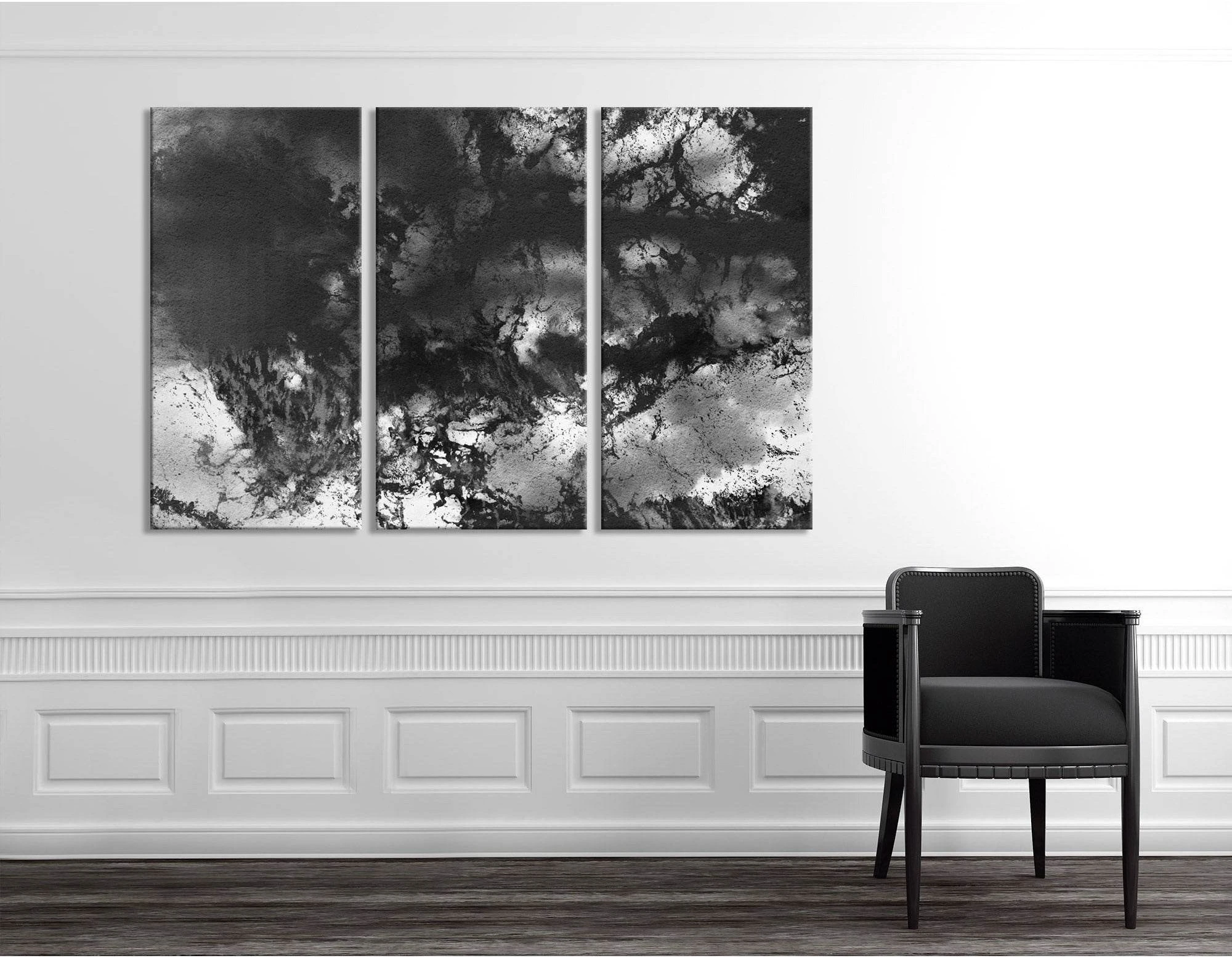 Black And White Abstract №04371 Ready to Hang Canvas Print - Zellart Canvas Prints ALL_Products