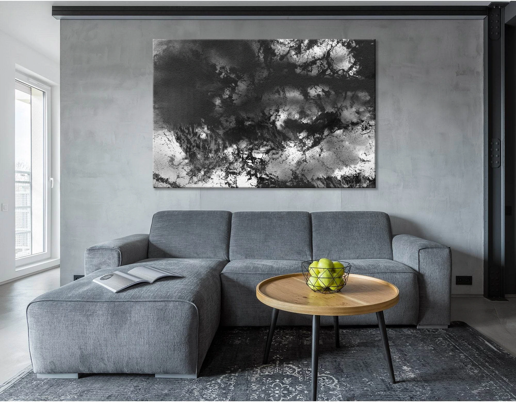 Black And White Abstract №04371 Ready to Hang Canvas Print - Zellart Canvas Prints ALL_Products